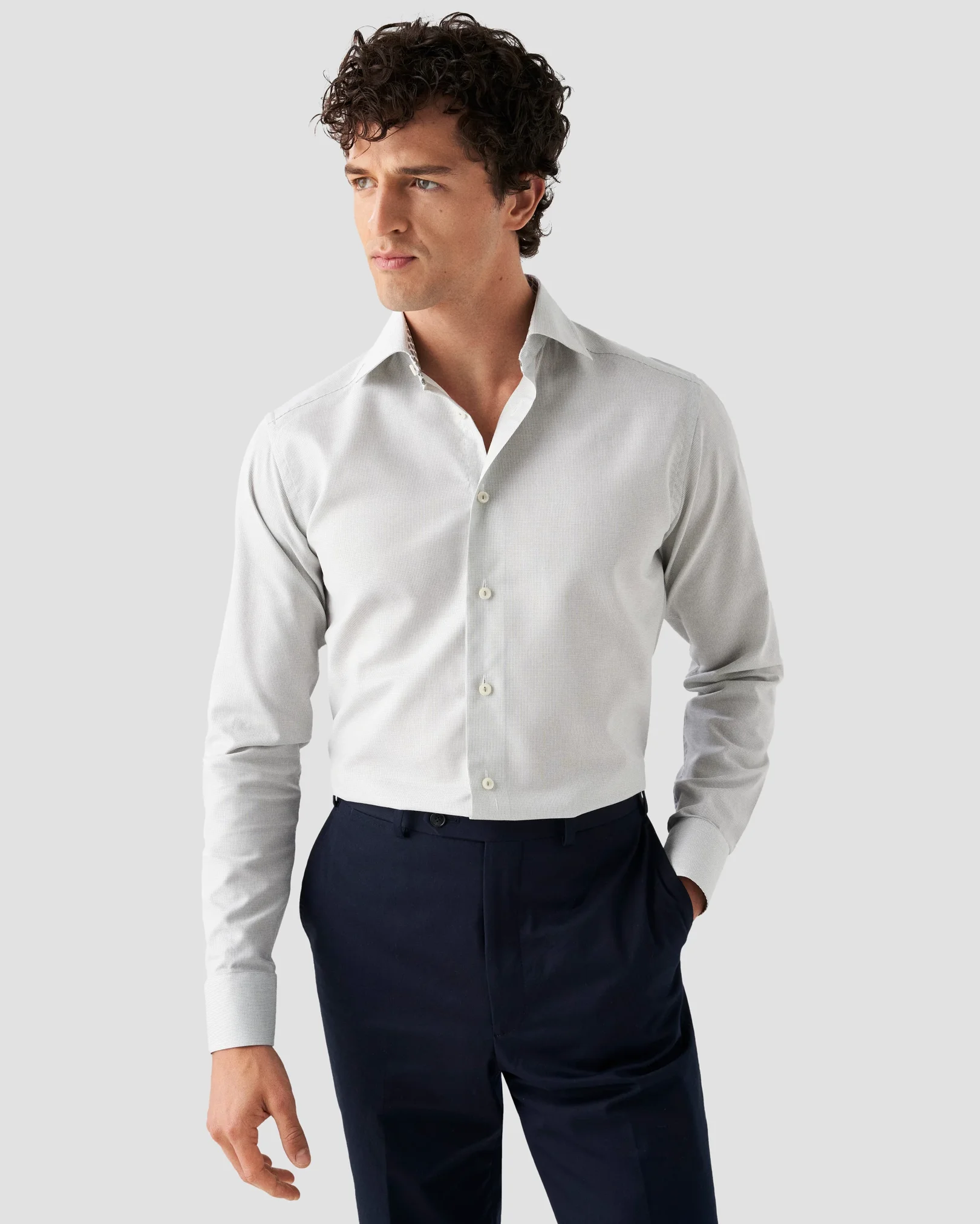 Eton - light green cottonlyocell stretch