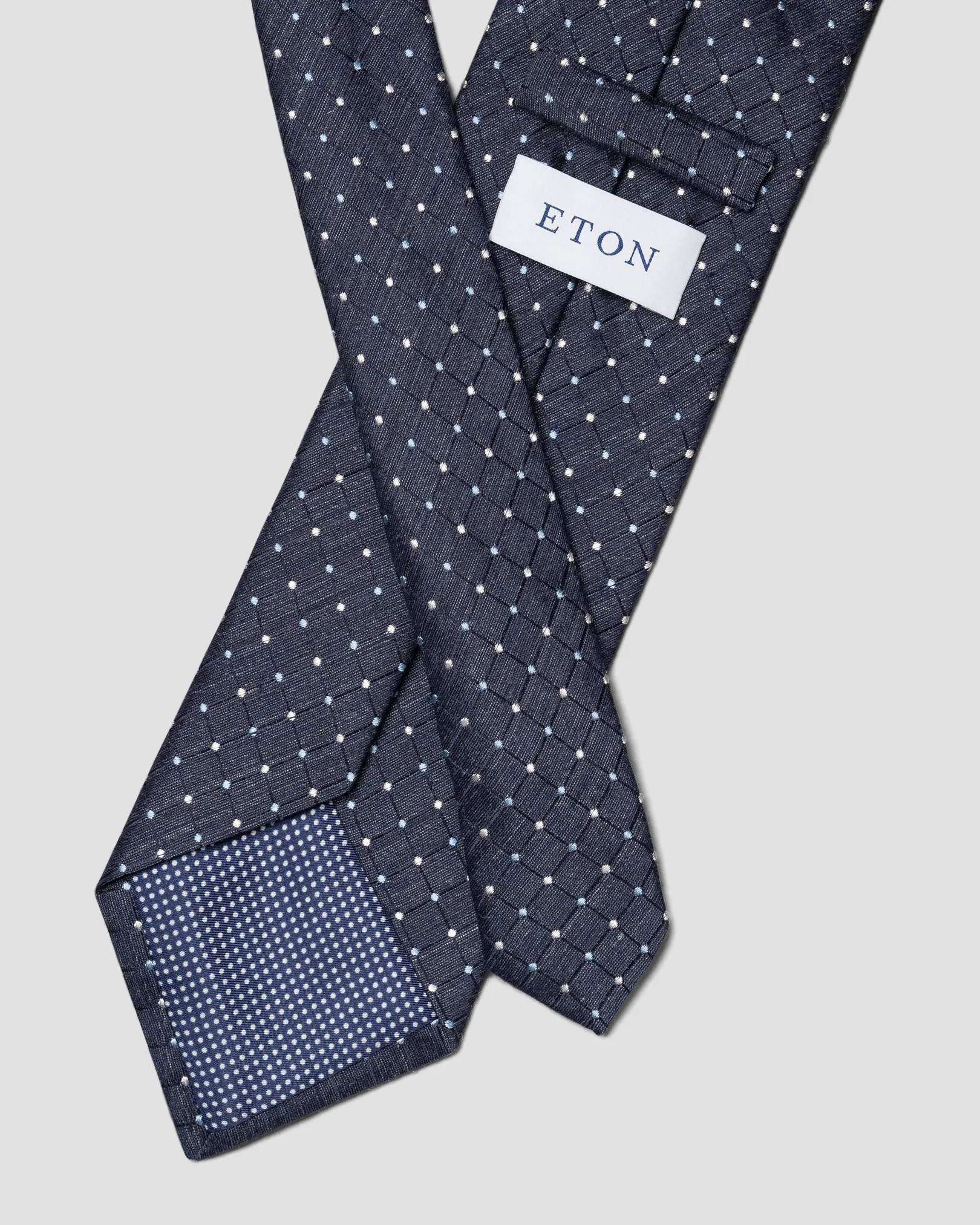 Eton - navy blue linen silk tie