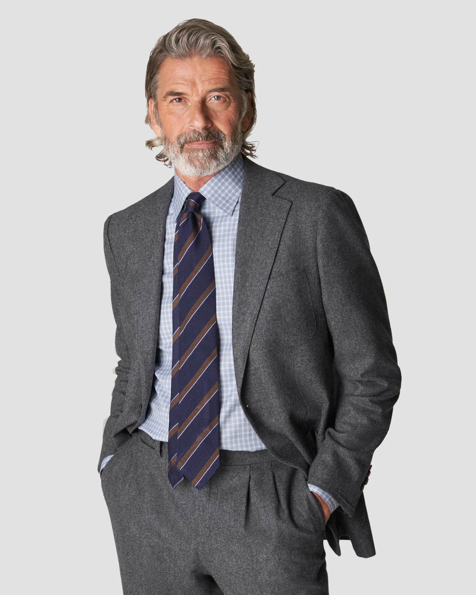 Eton - navy blue cottontencel stretch