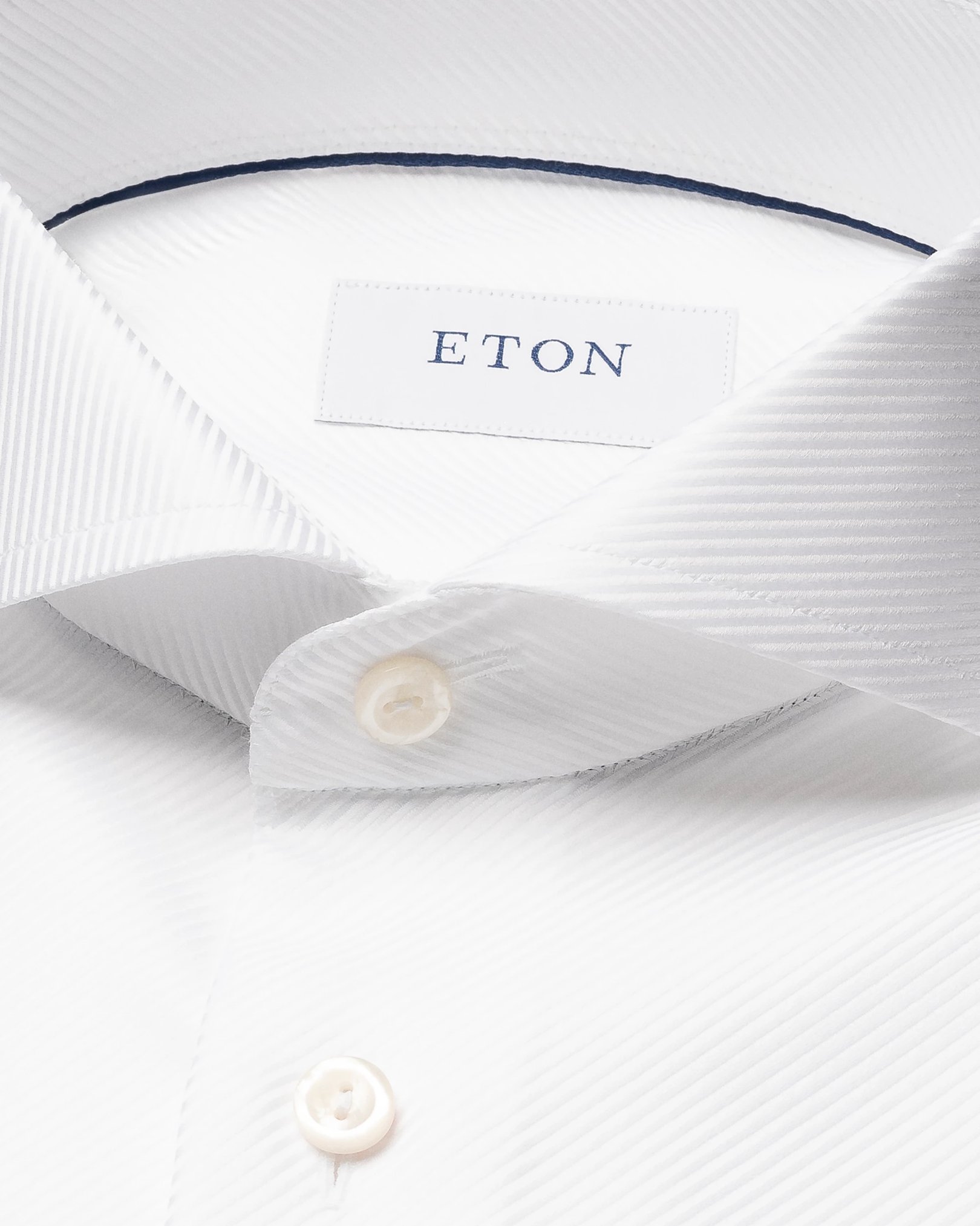 Eton - white solid textured twill shirt