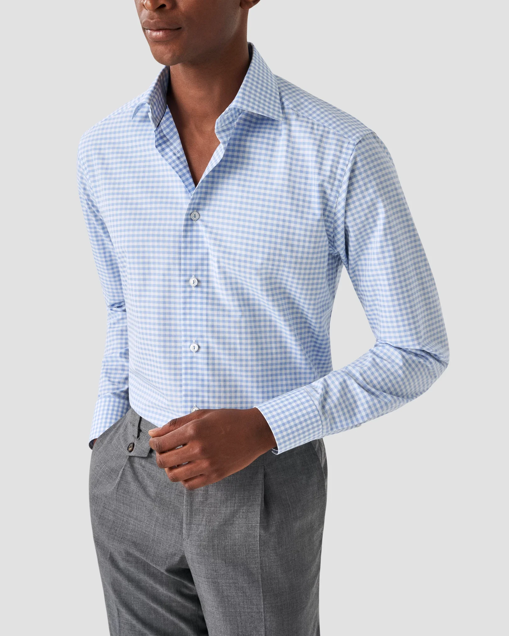 Eton - checked elevated pique