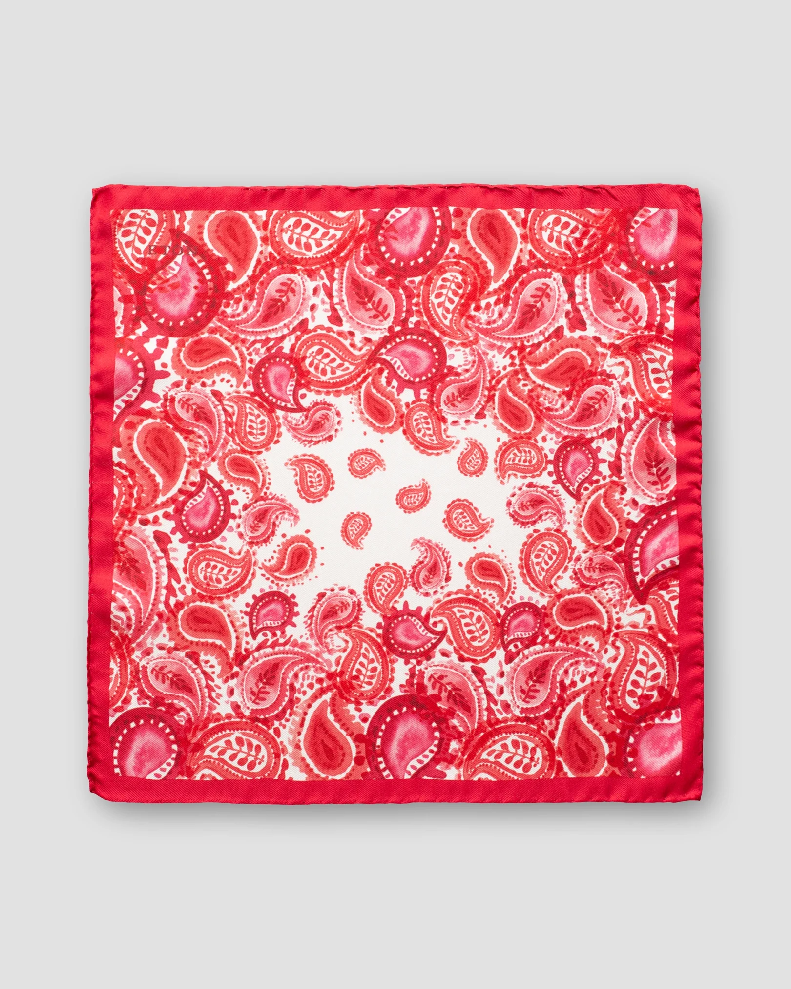 Eton - red watercolour paisley pocket square