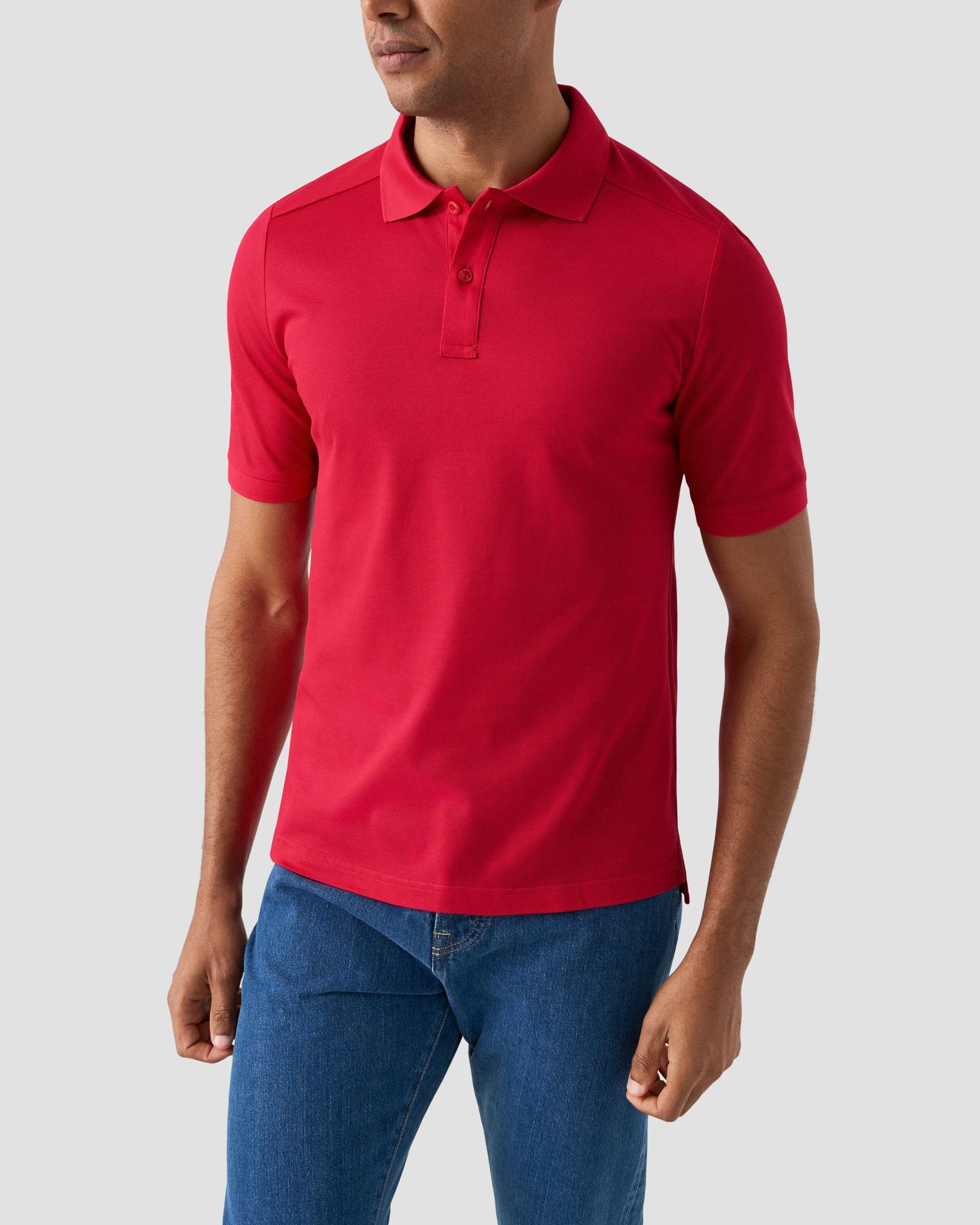 Eton - red filo di scozia solid pique