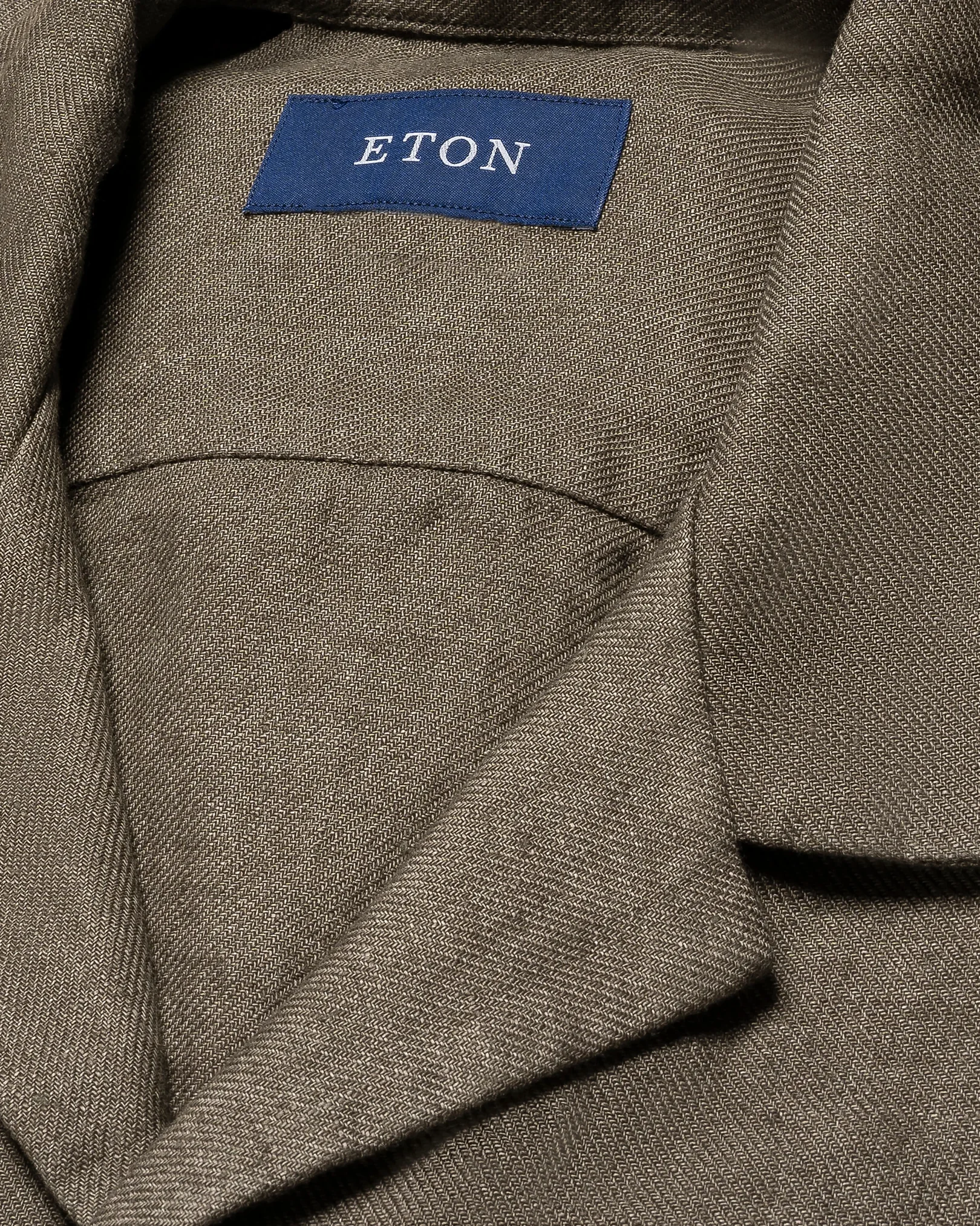 Eton - dark brown resort linen shirt