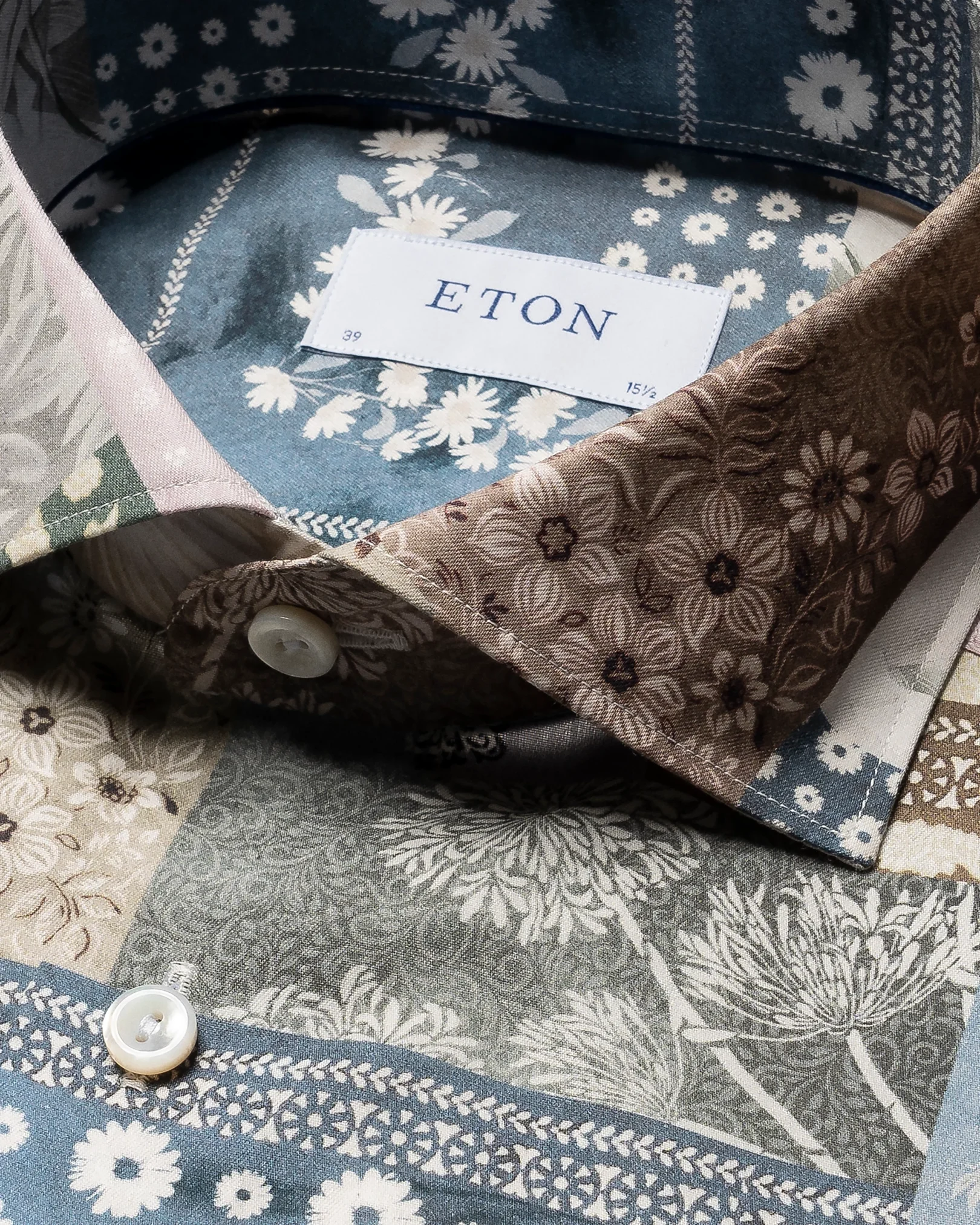 Eton - light green cotton lyocell shirt