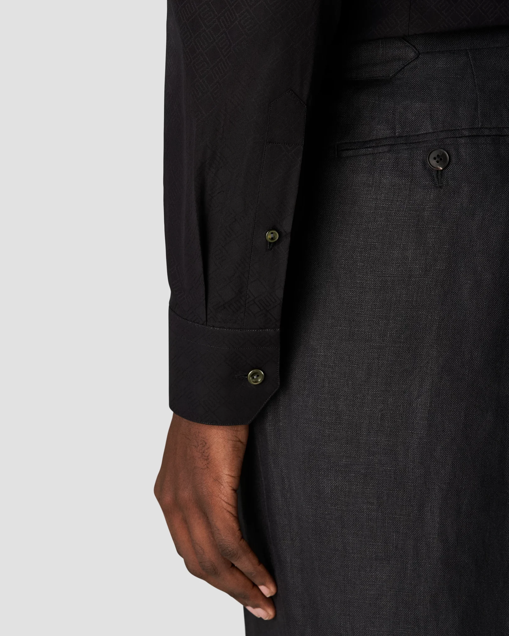 Eton - black jacquard moderate cutaway