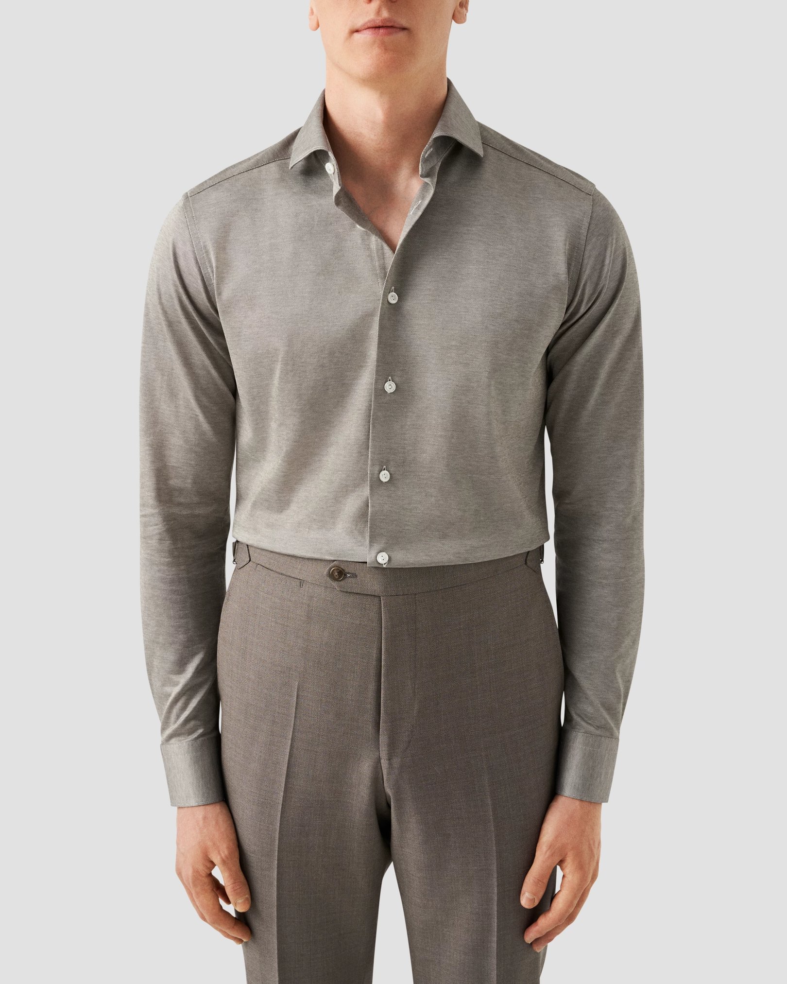 Eton - light green jersey wide spread