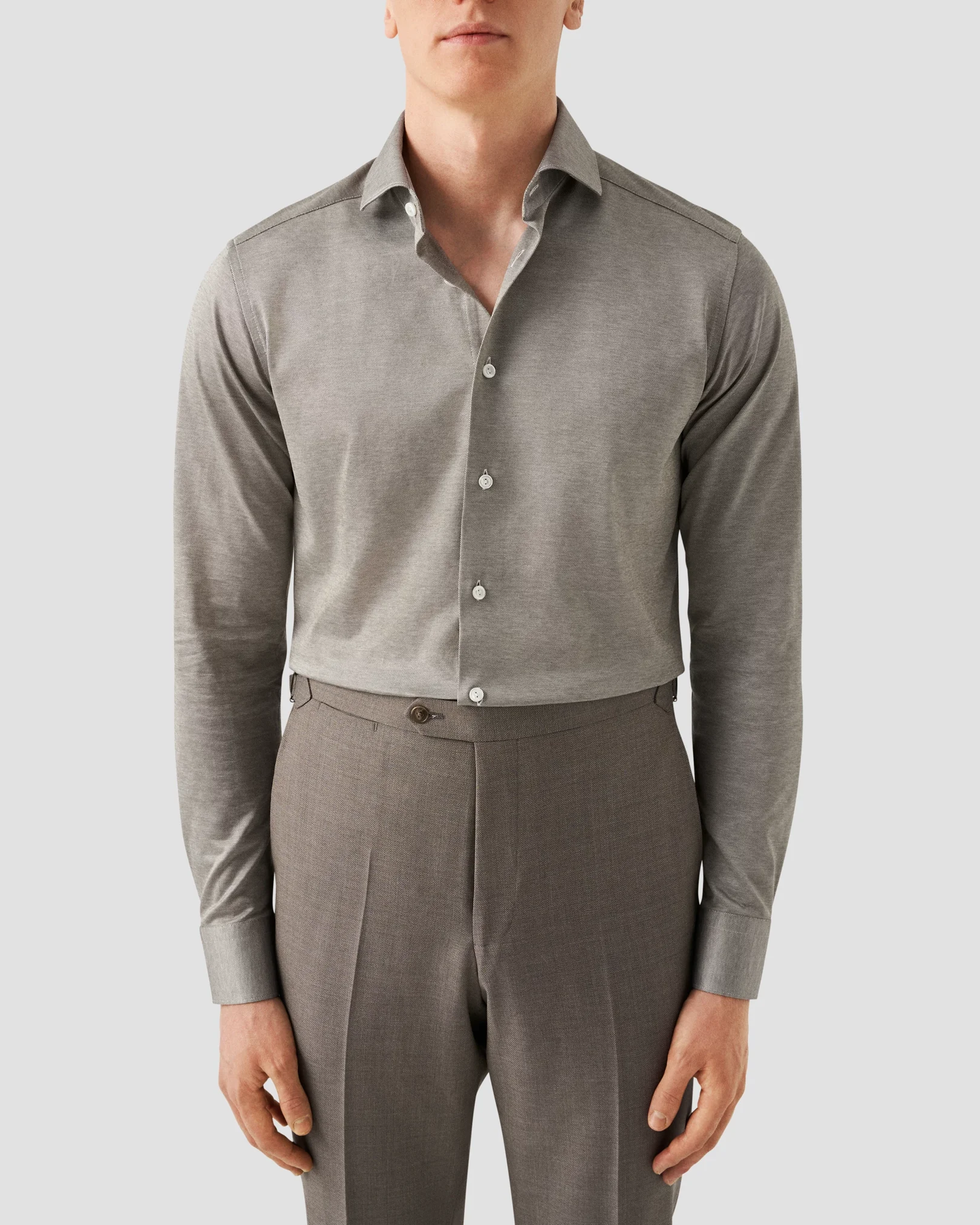 Eton - light green jersey wide spread
