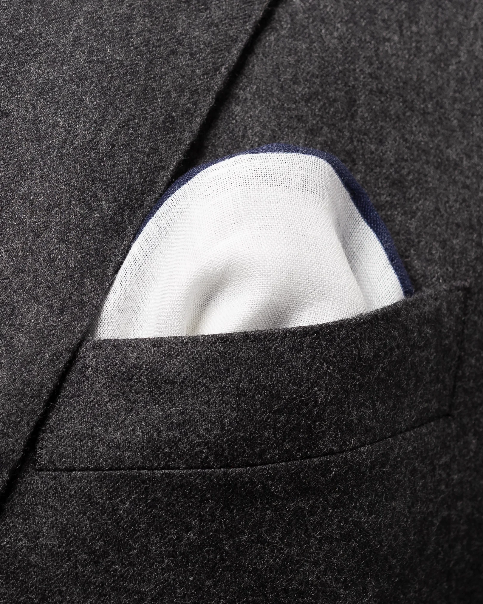 Eton - navy linen pocket square
