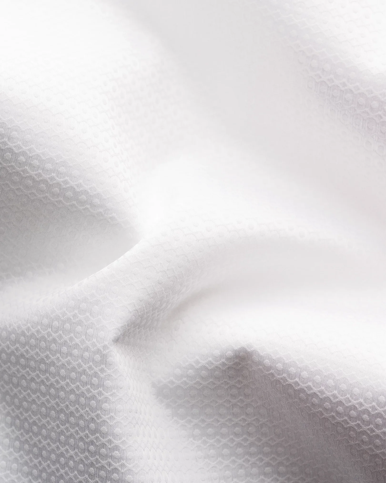 Eton - white semi solid elevated pique shirt