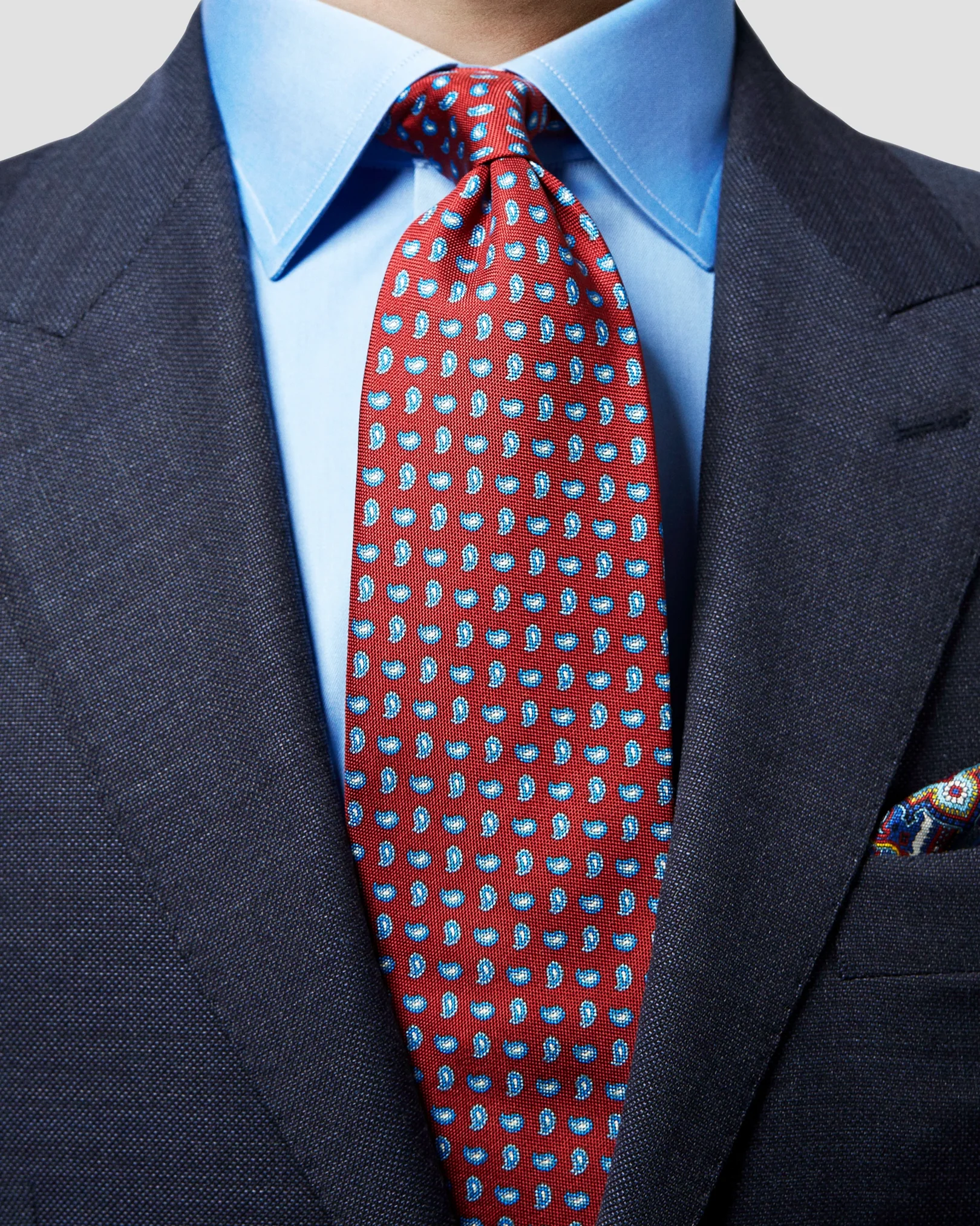 Eton - dark red paisley