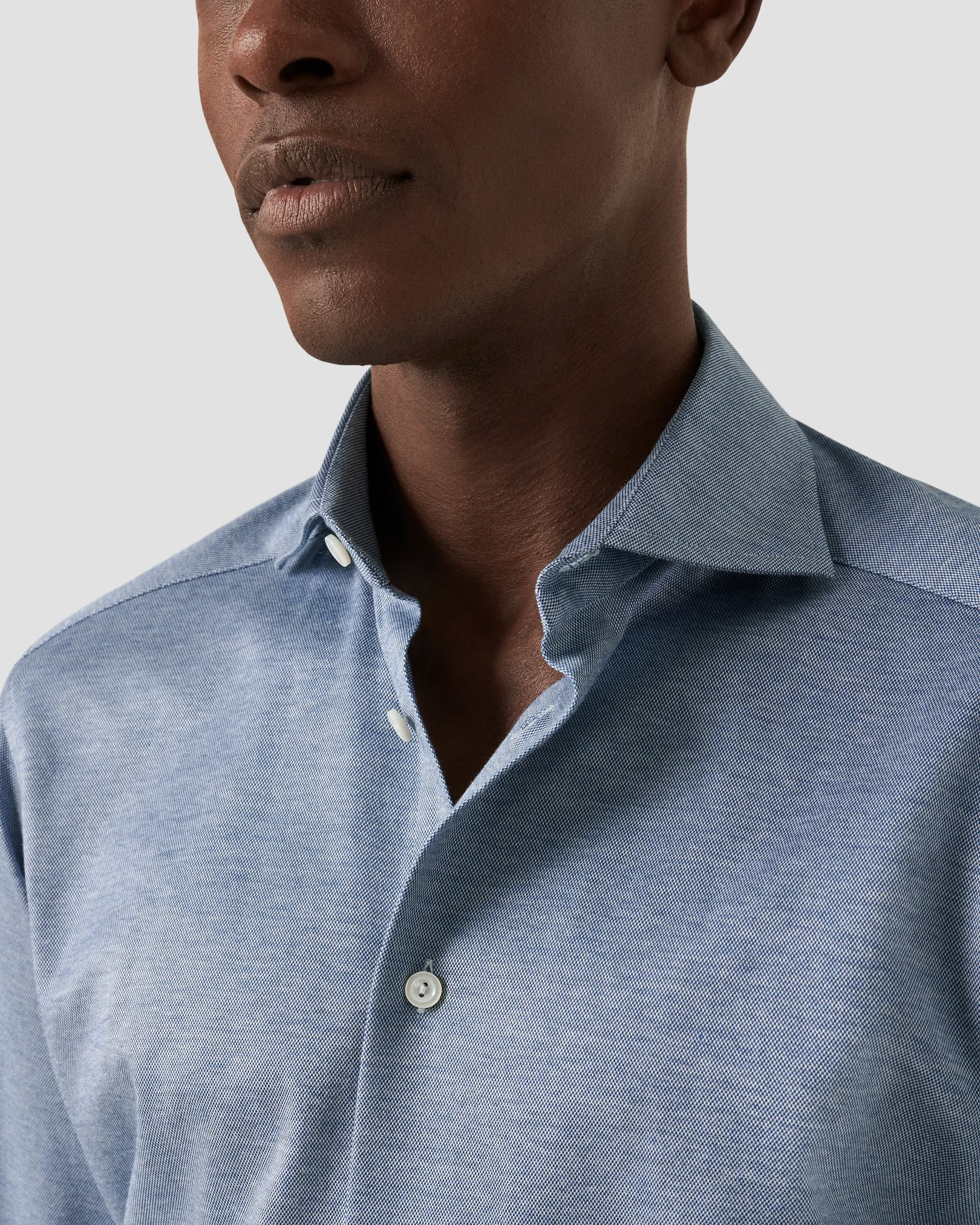 Eton - mid blue jersey wide spread
