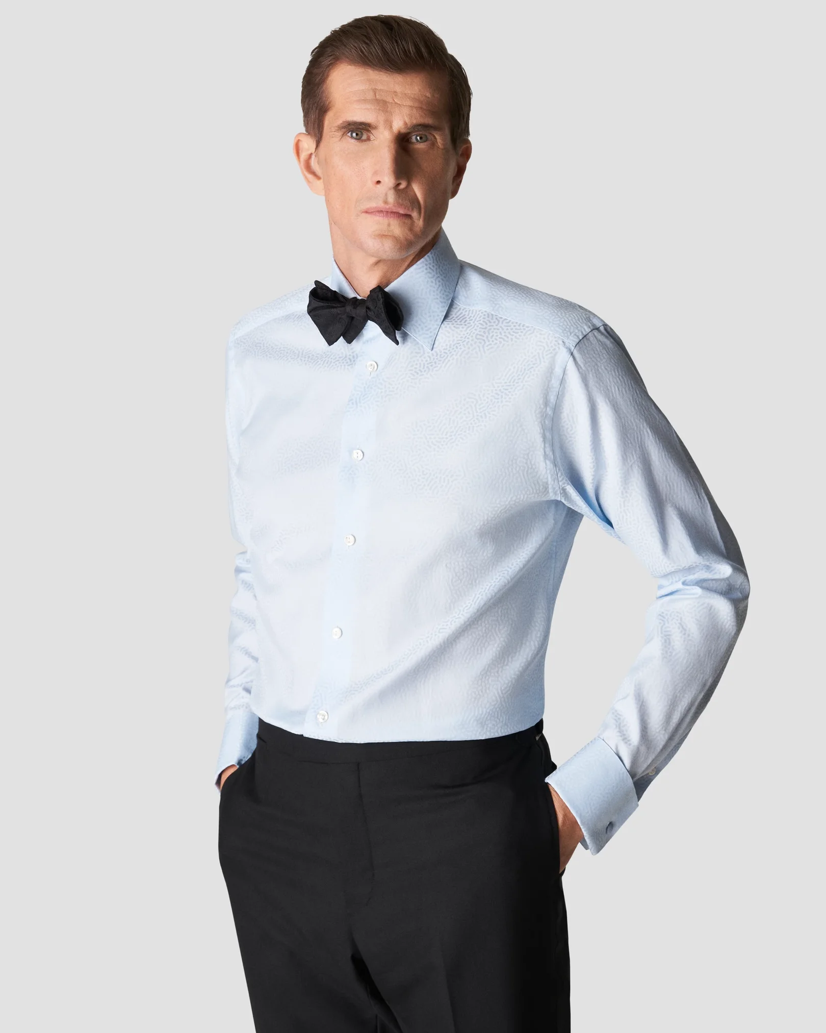 Eton - light blue evening jacquard