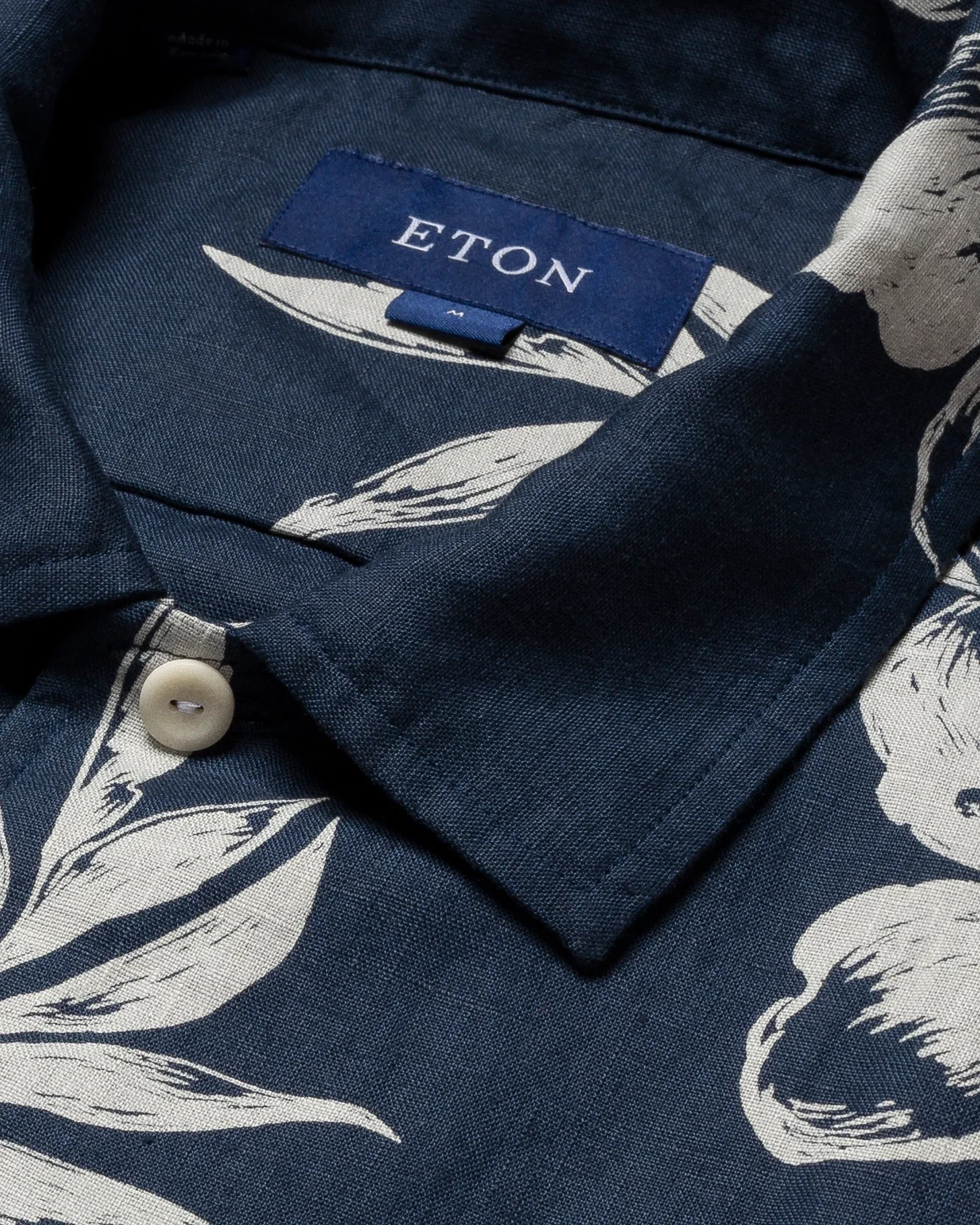 Eton - mid blue linen resort folded short sleeve regular