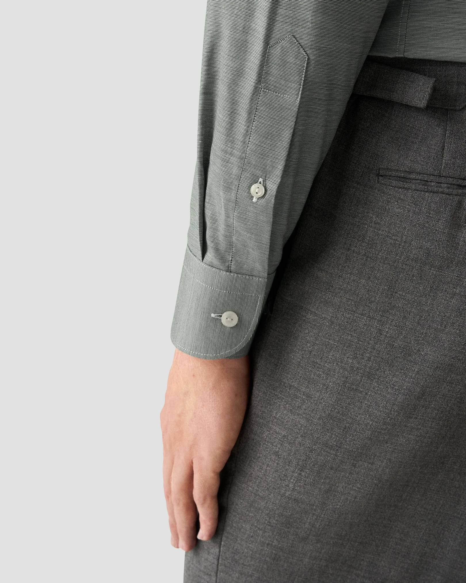 Eton - light green solid signature oxford shirt