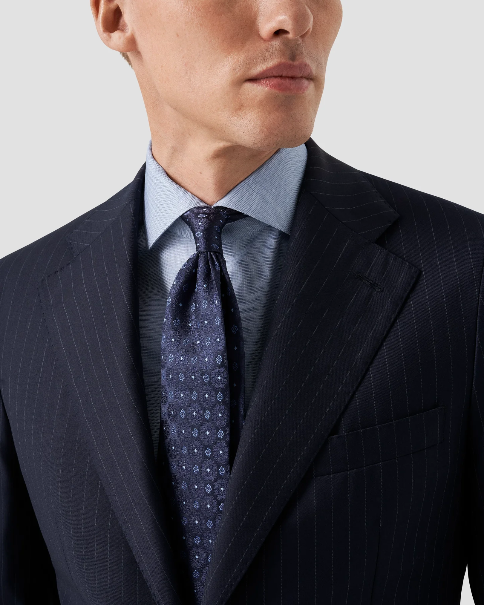 Eton - light blue twill organic cotton