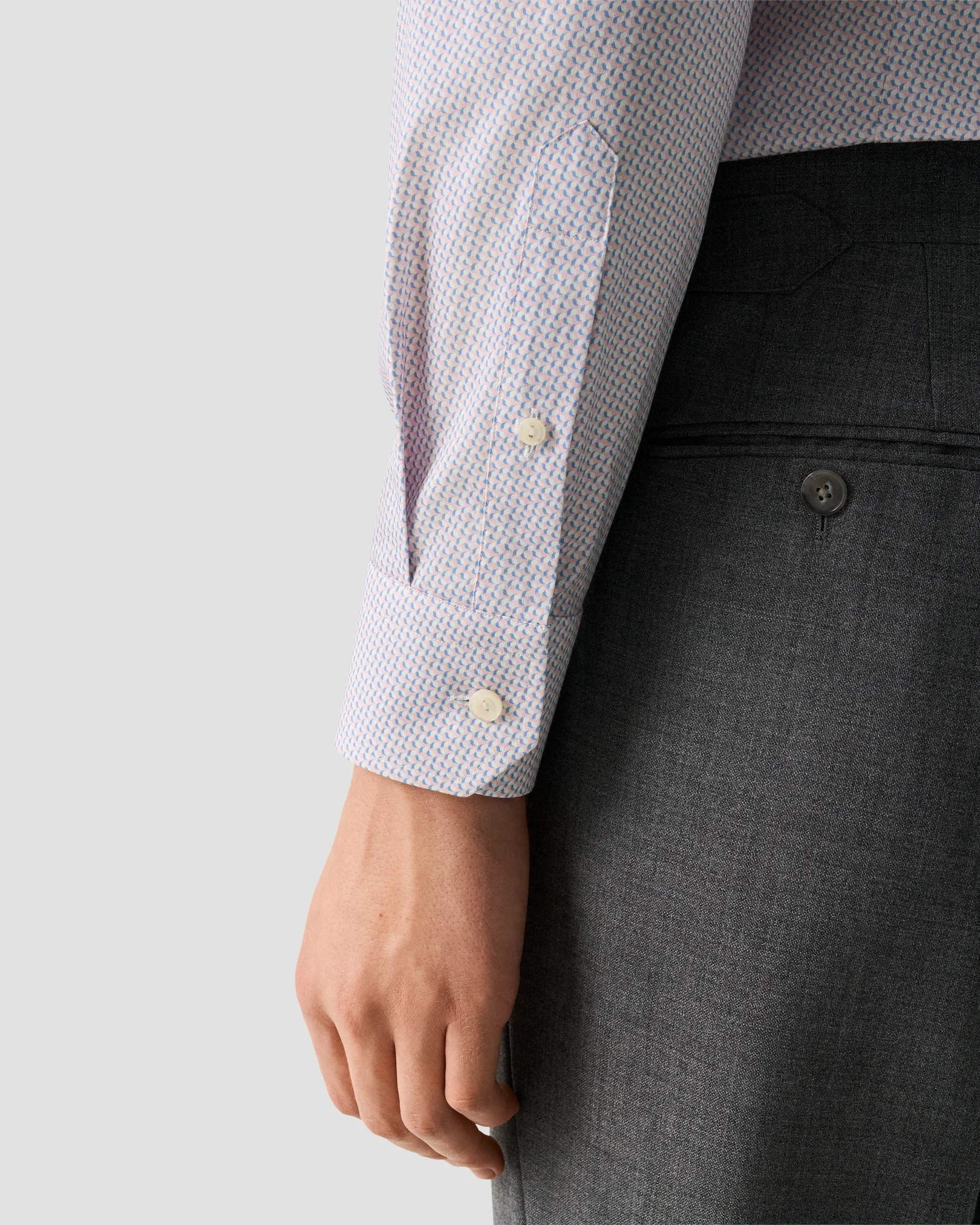 Eton - pink micro geometric signature twill shirt