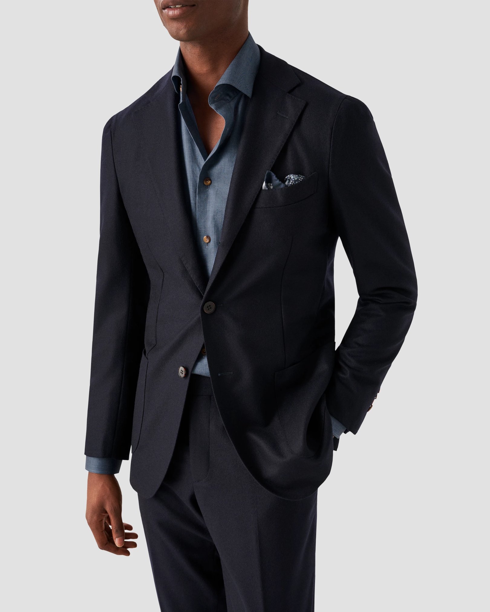 Eton - mid blue flanell