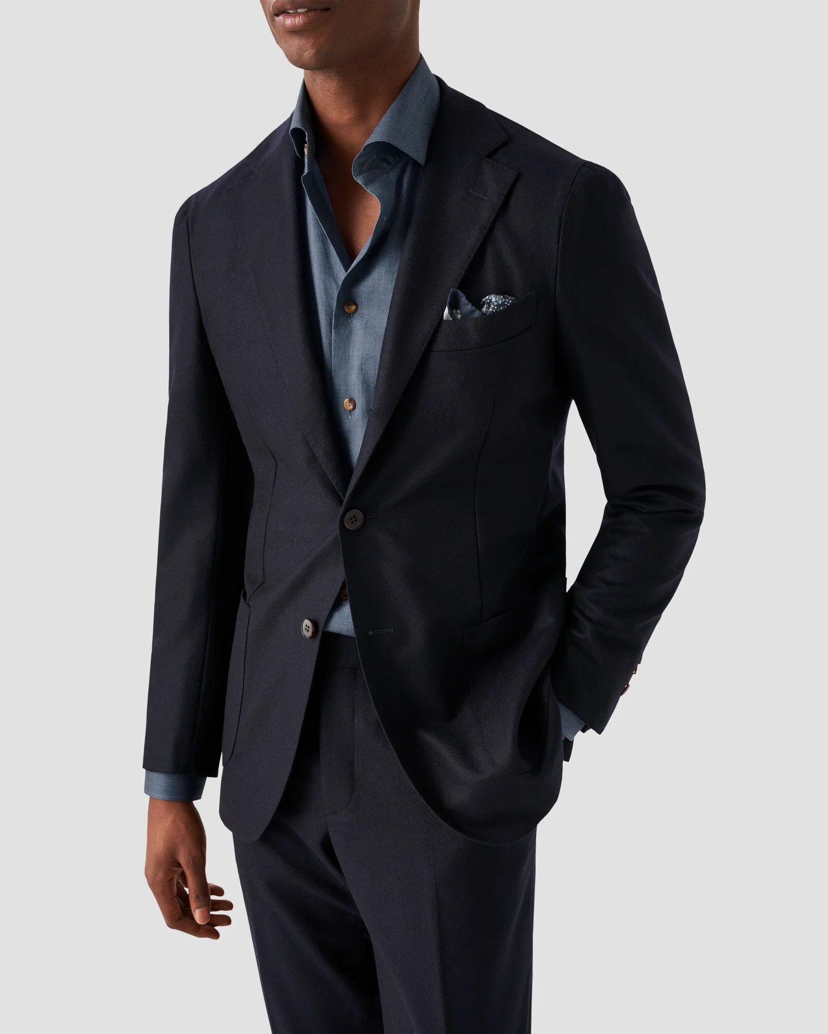 Eton - mid blue flanell