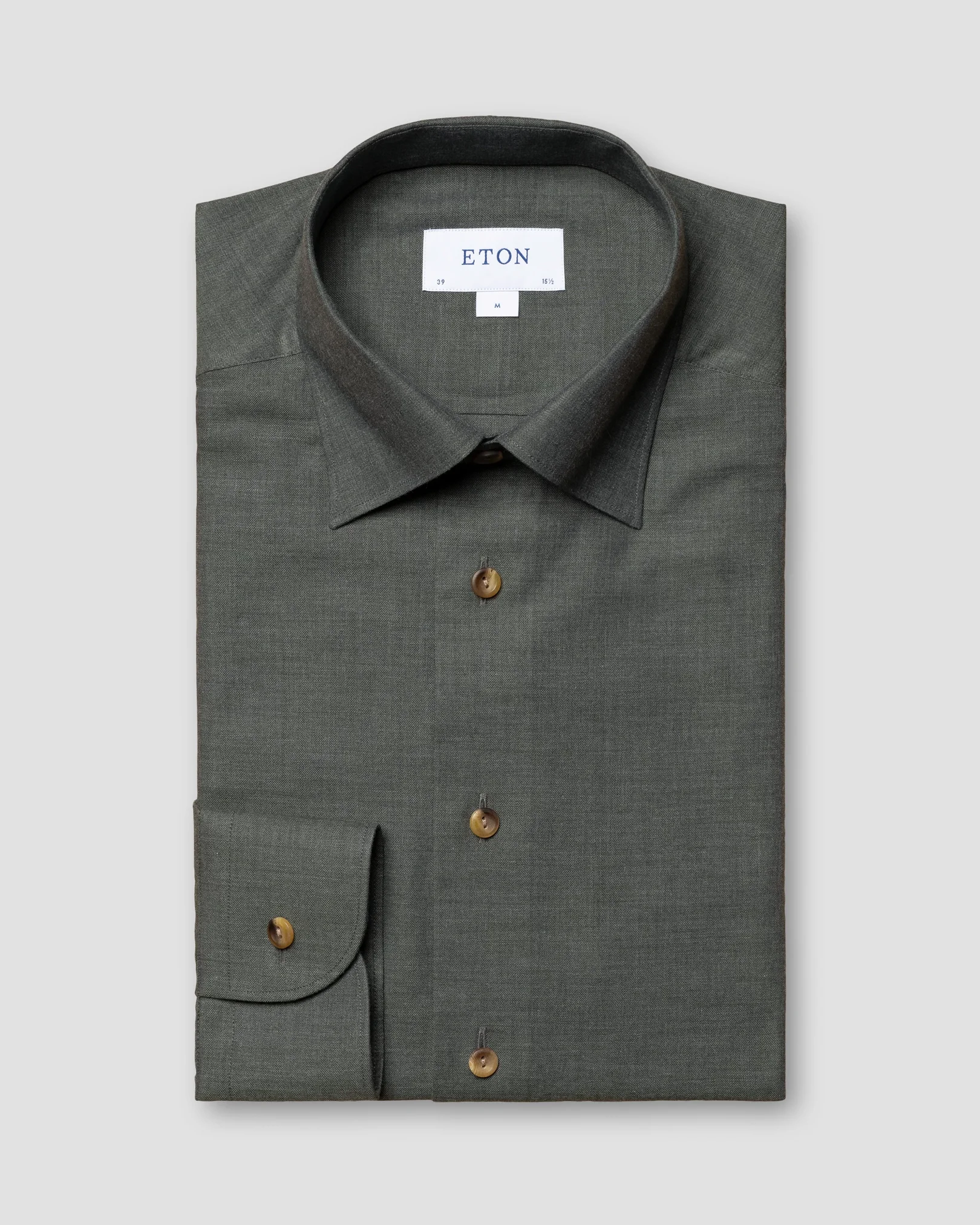 Eton - dark green flnnel shirt