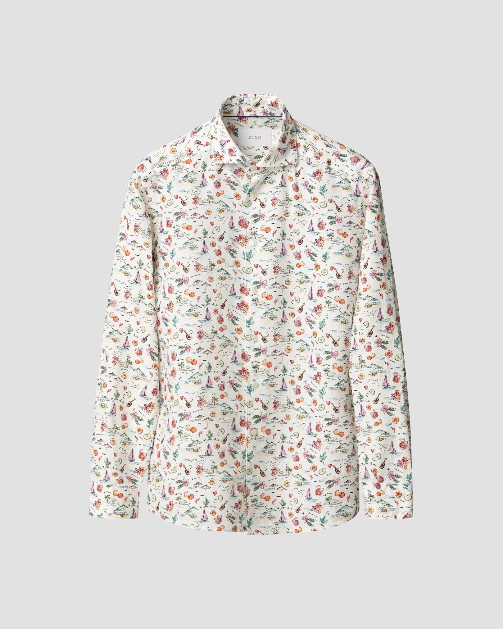 Eton - Motif Print Linen Shirt