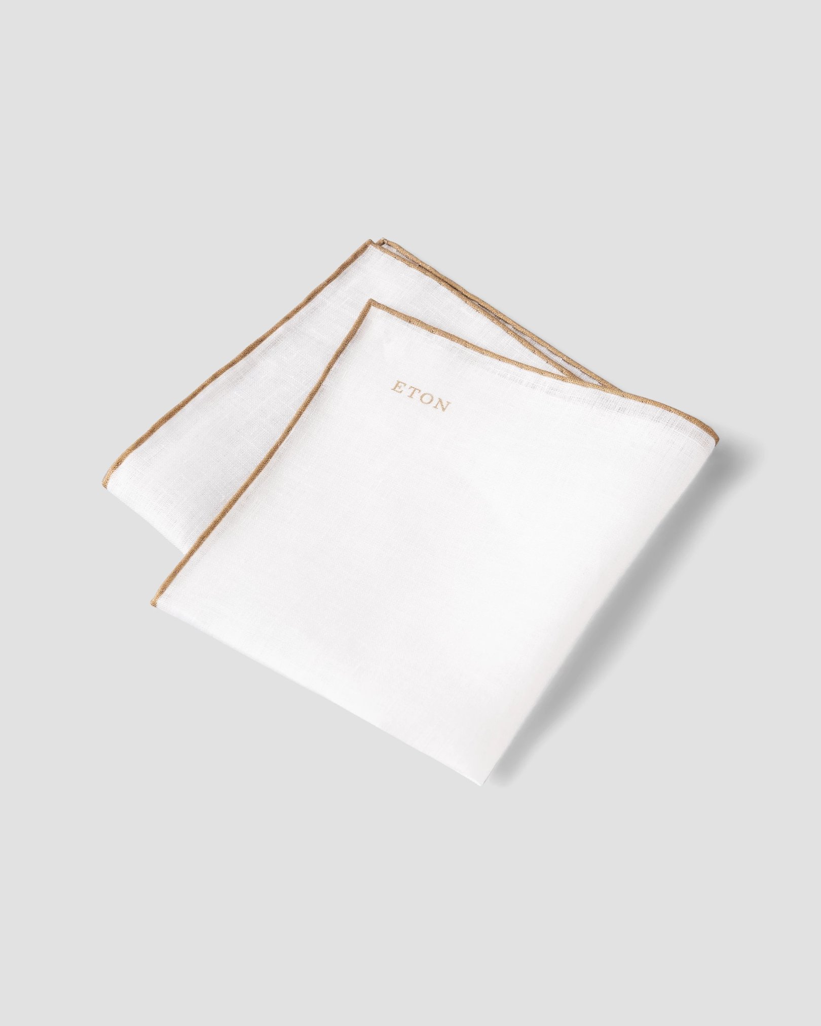 Eton - brown linen pocket square