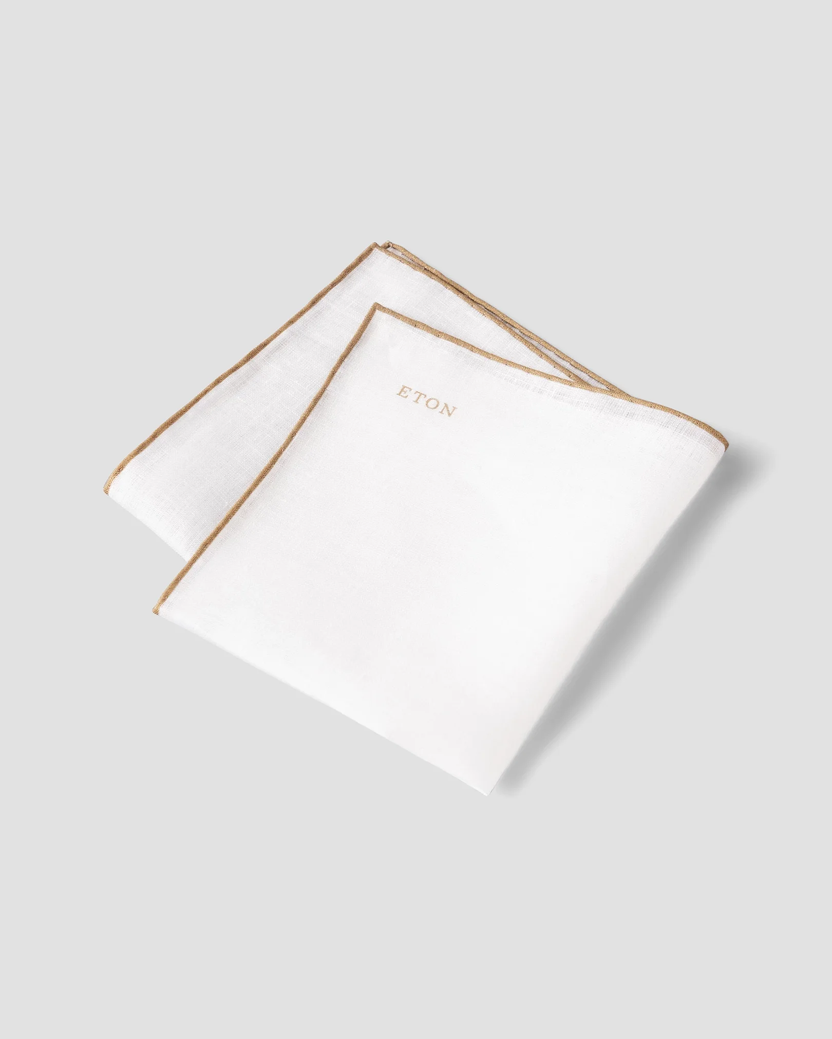 Eton - brown linen pocket square