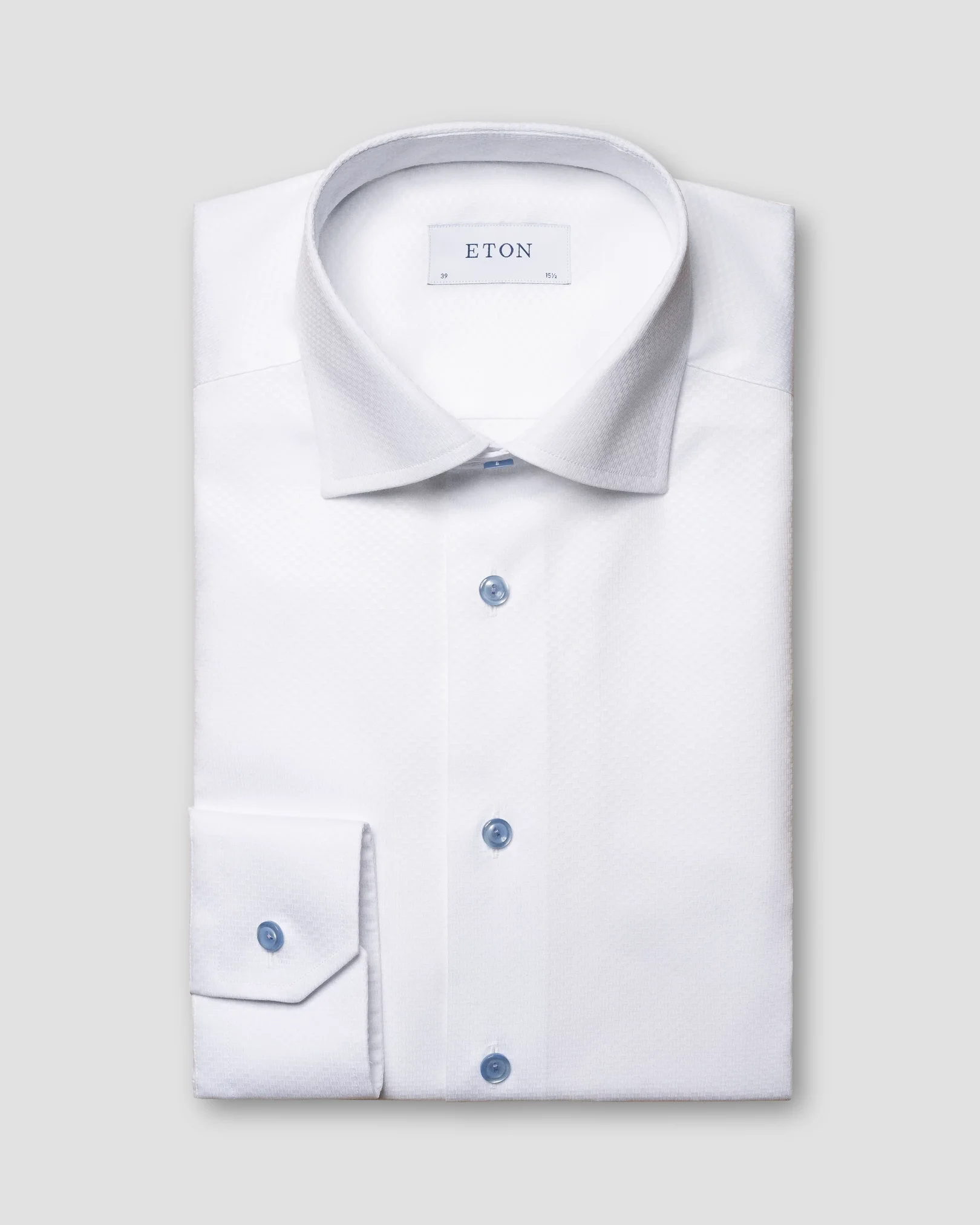 Eton - white twill cutaway dobby effect