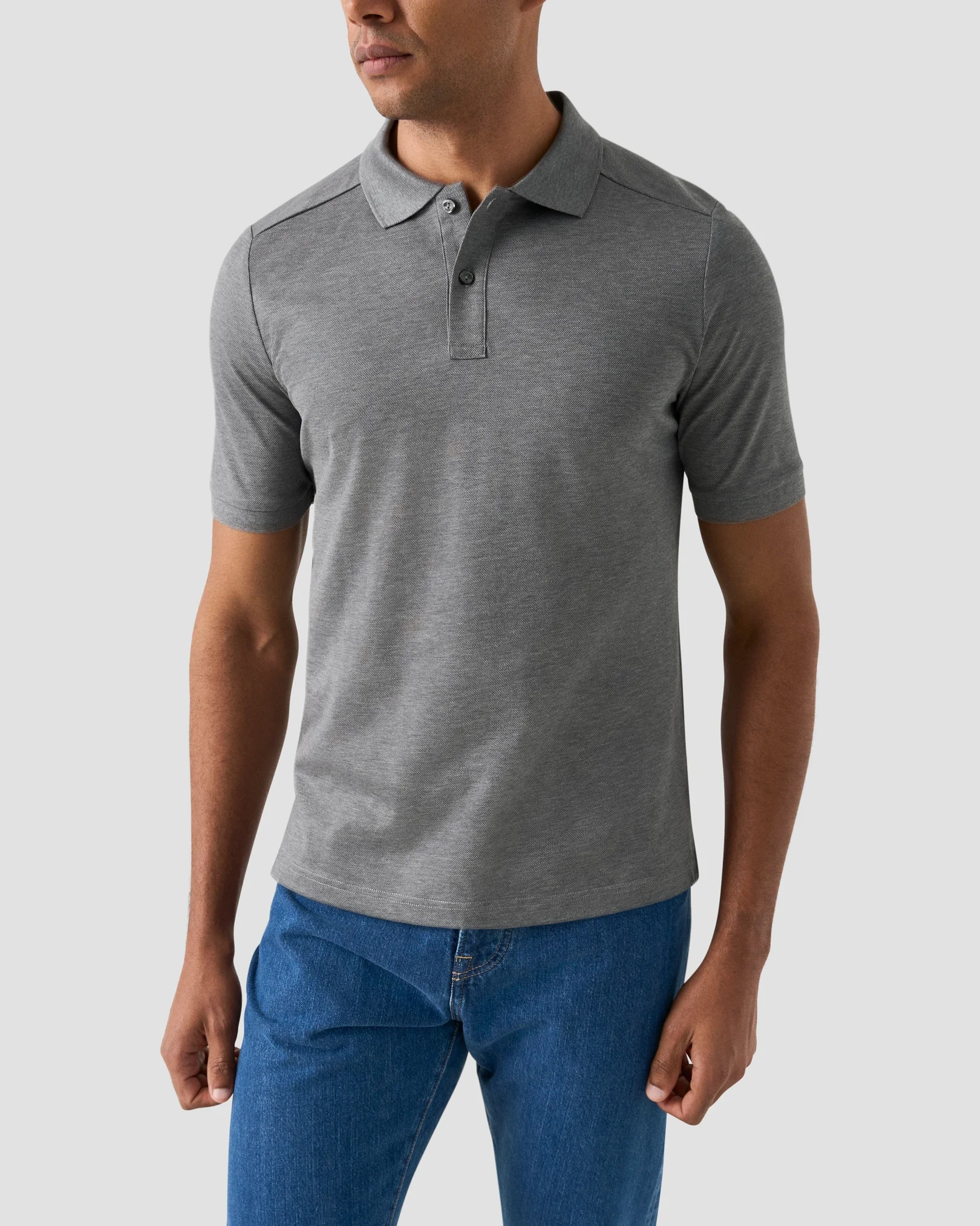 Eton - dark grey filo di scozia solid pique