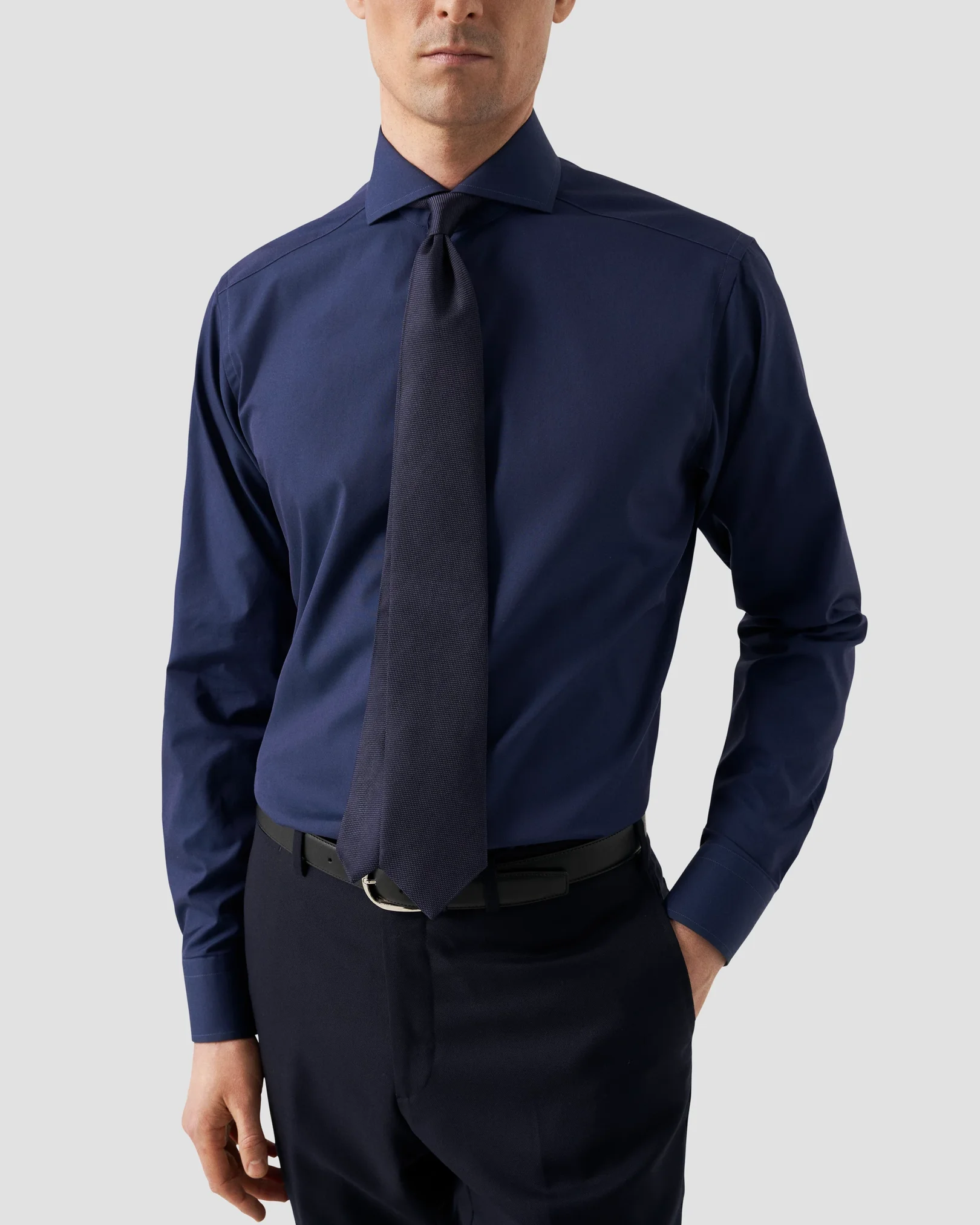 Eton - navy blue poplin