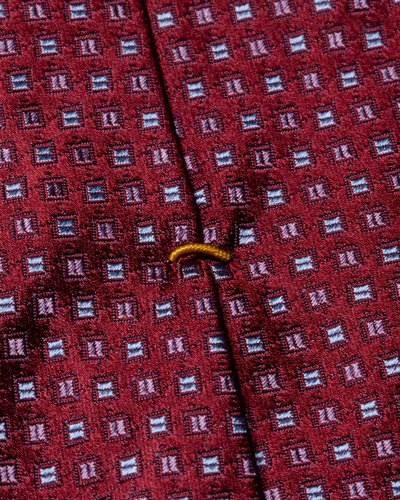 Eton - dark red geometric silk tie