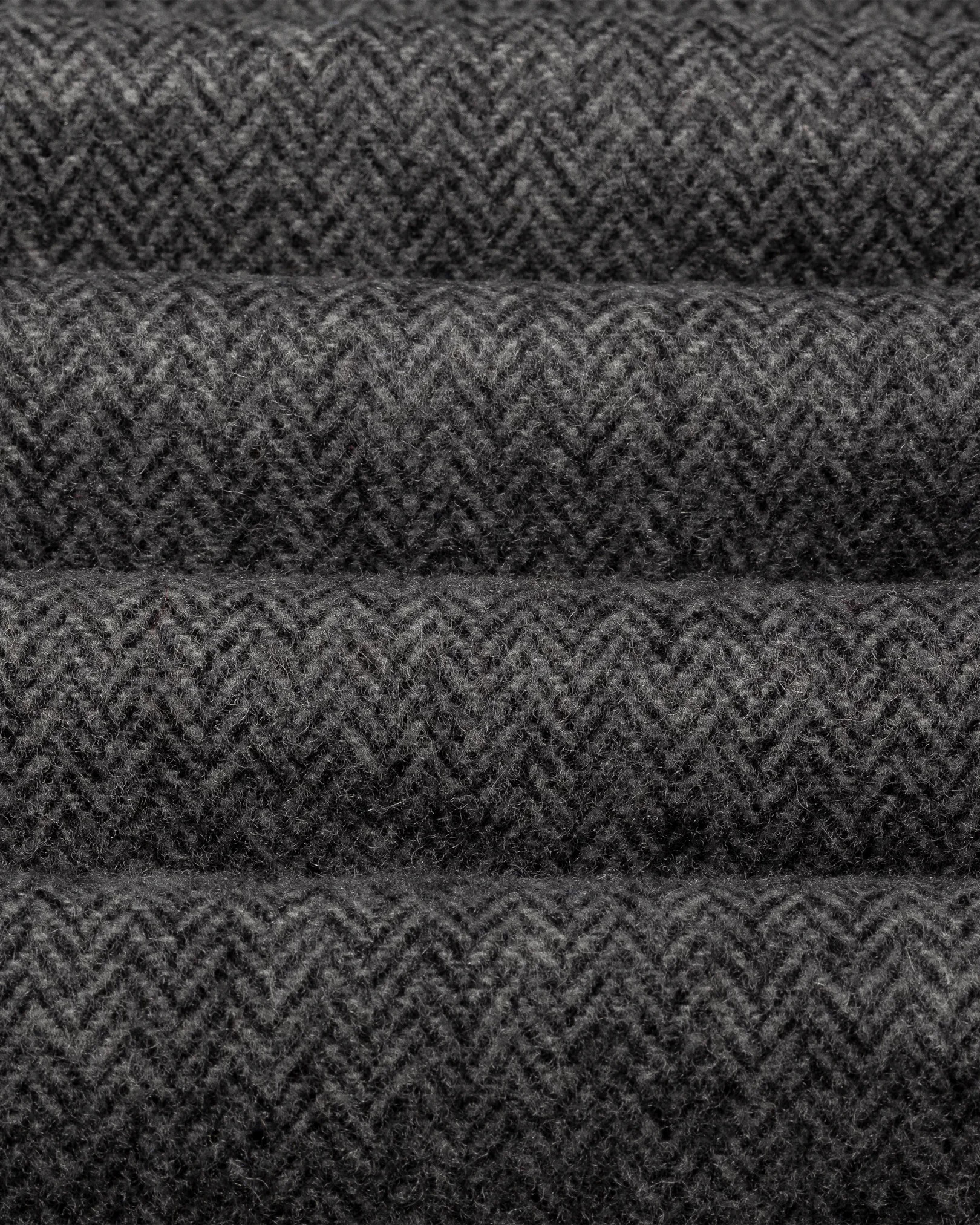 Eton - mid grey herringbone wool scarf