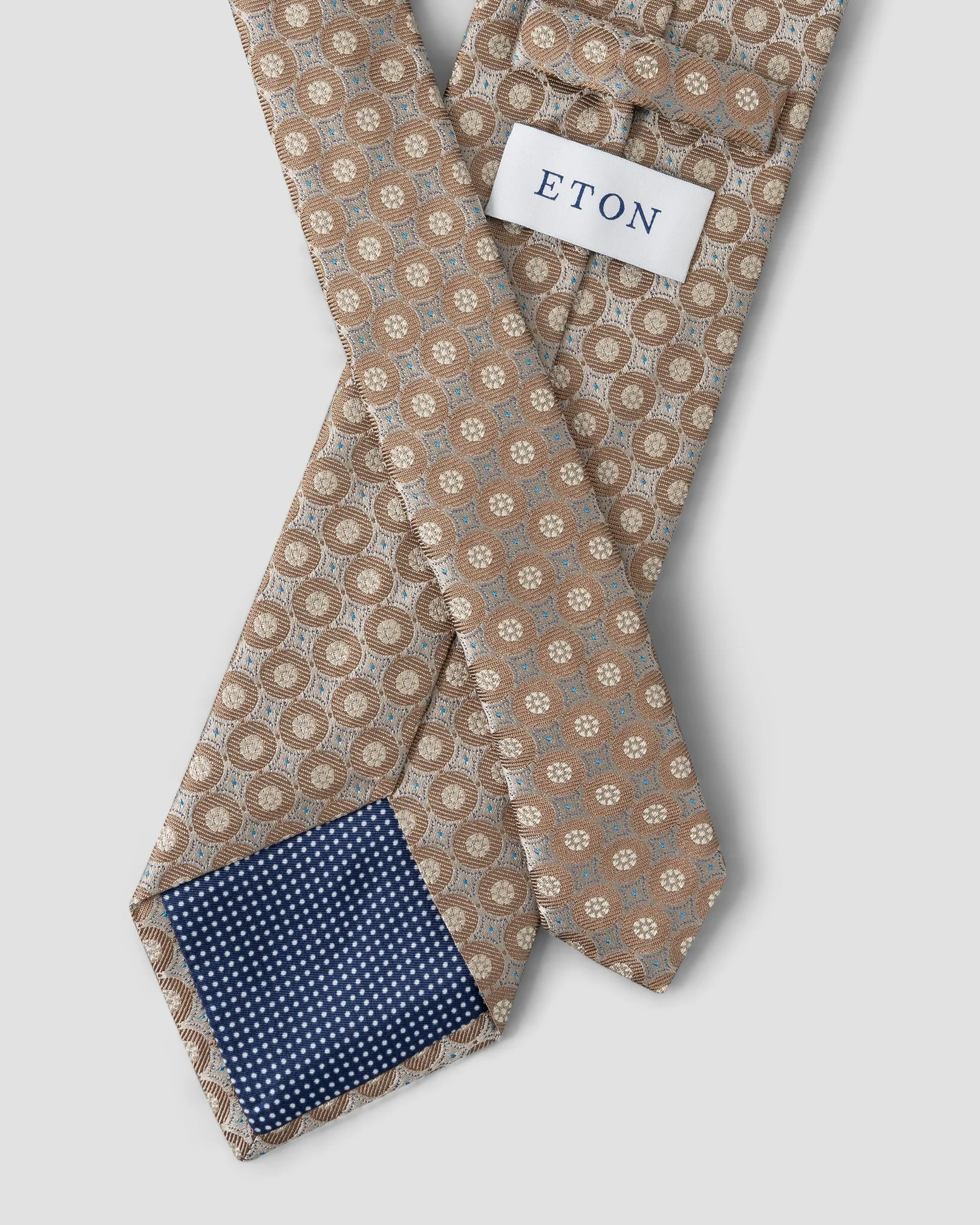 Eton - beige pure silk tie