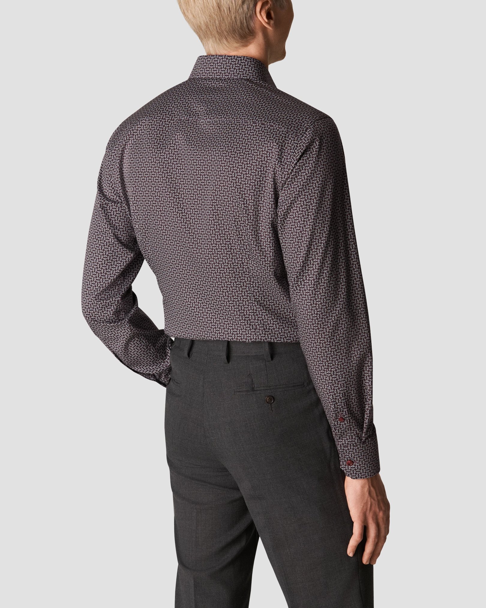 Eton - dark red signature twill print