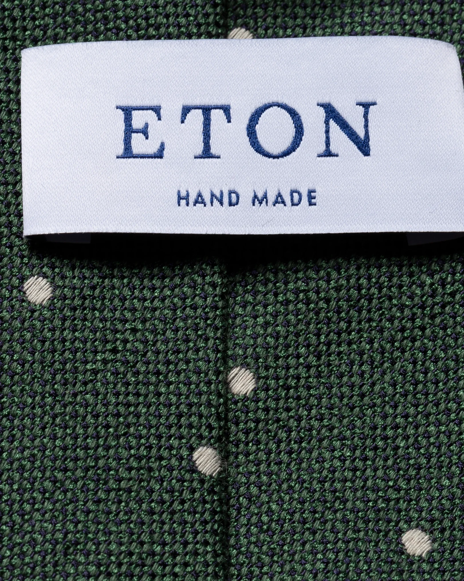 Eton - green polka dot silk cotton tie