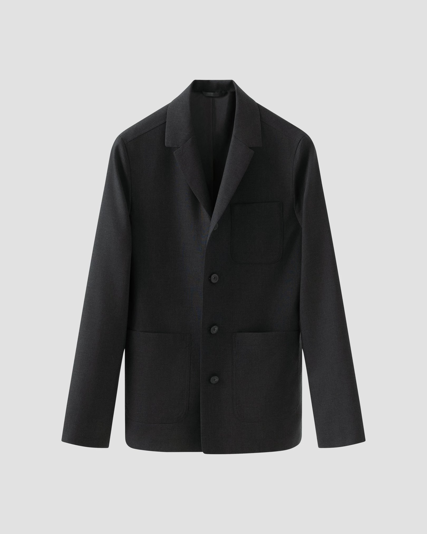 Eton - dark grey turndown collar overshirt