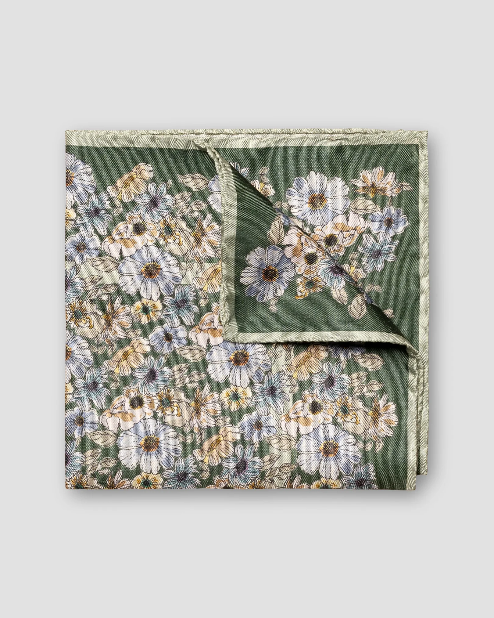 Eton - light green tussah silk pocket square