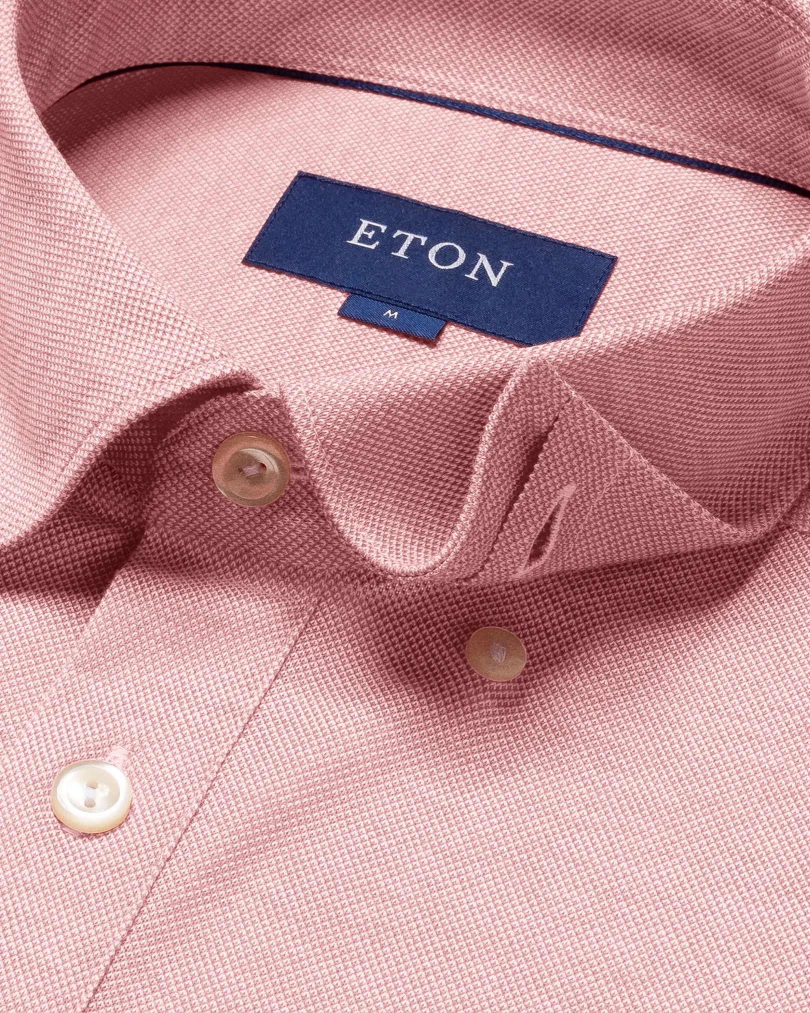 Eton - pink jersey button under short sleeve