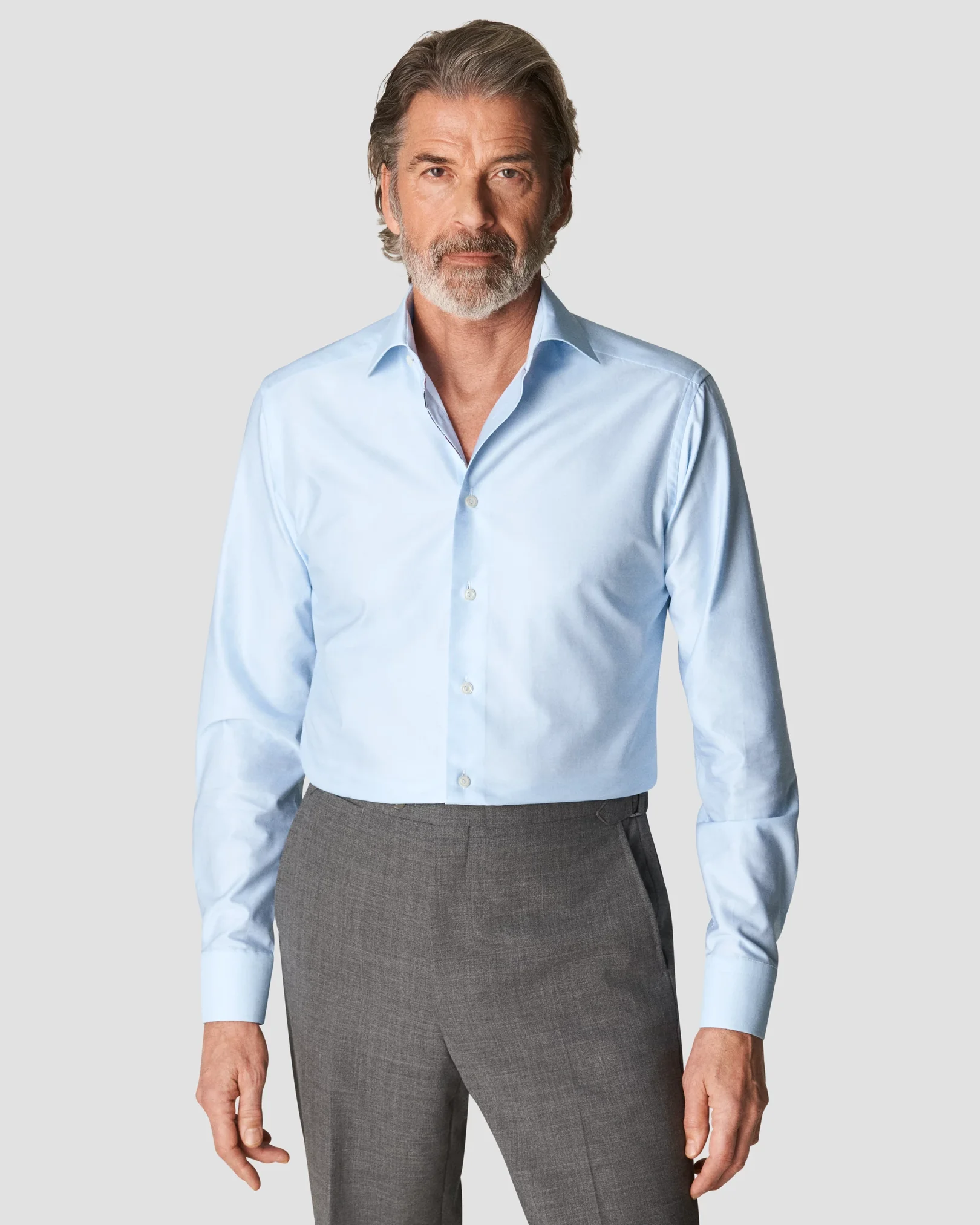 Eton - light blue signature twill paspoal
