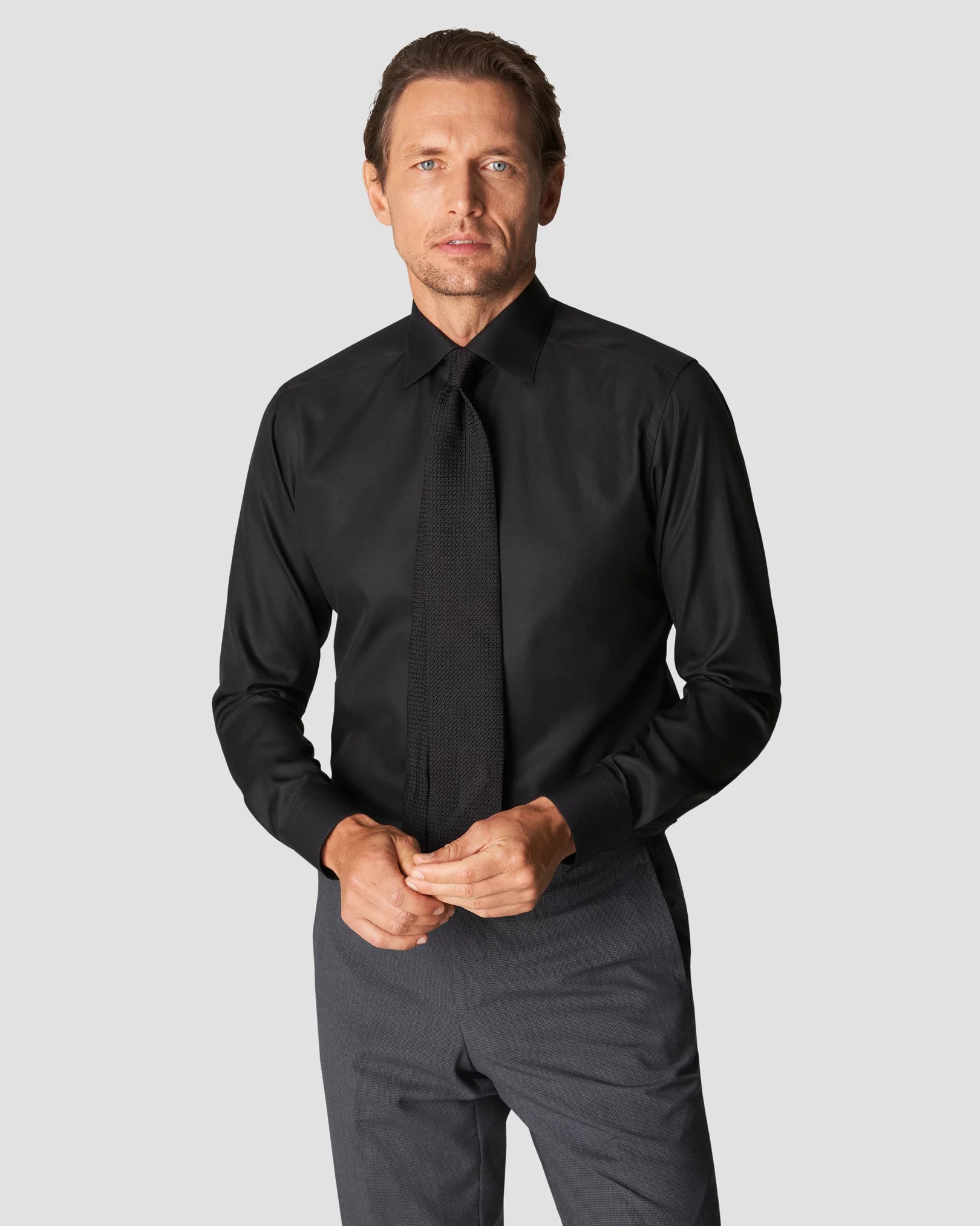 Eton - black plisse lurex
