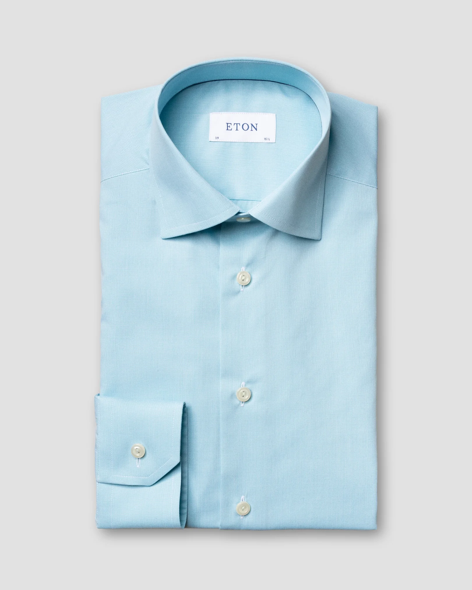 Eton - pastel green shirt navy details