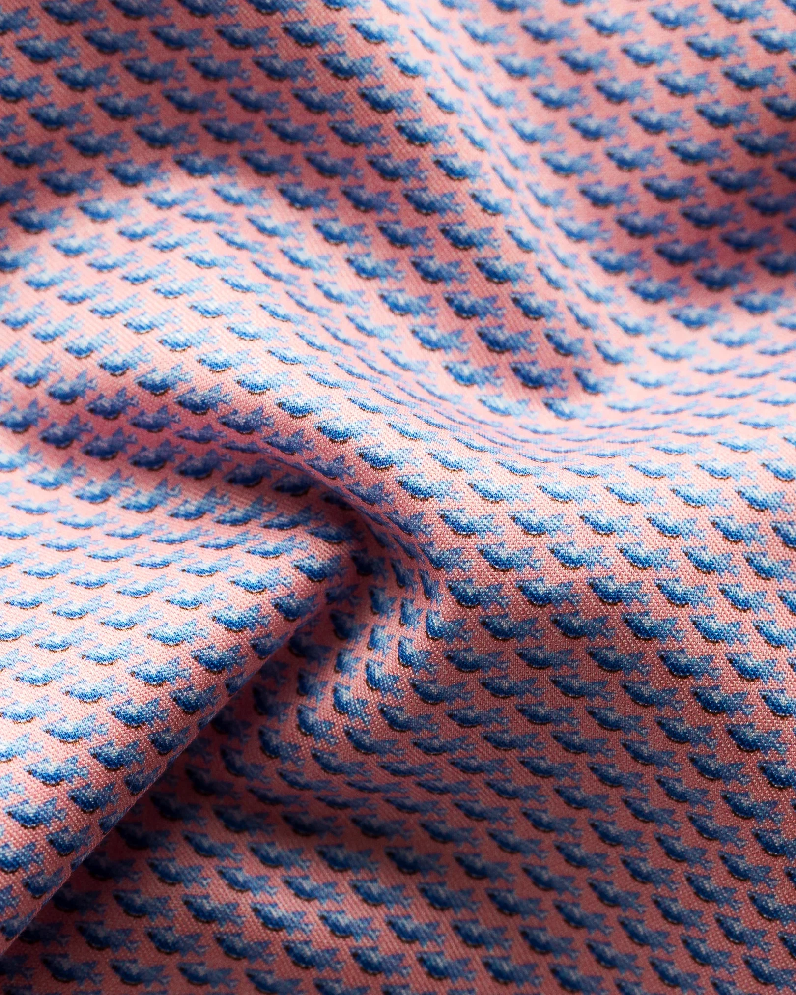 Eton - orange fish print signature twill shirt