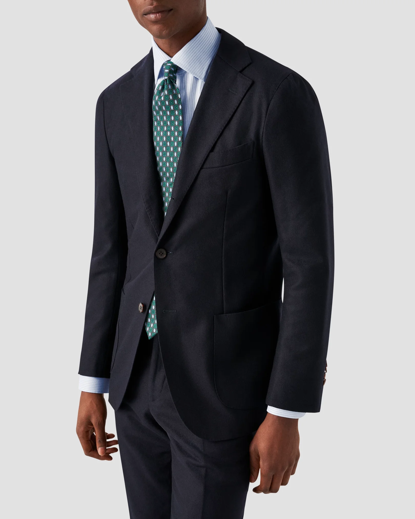 Eton - light blue tonal striped shirt