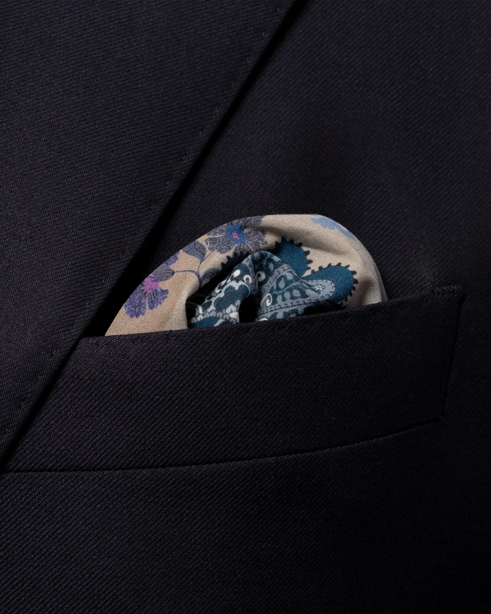 Eton - grey beige paisley pocket square