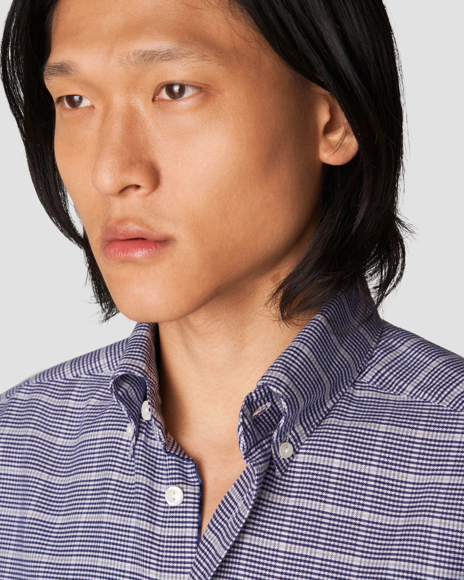 Eton - navy blue twill tencel flanne