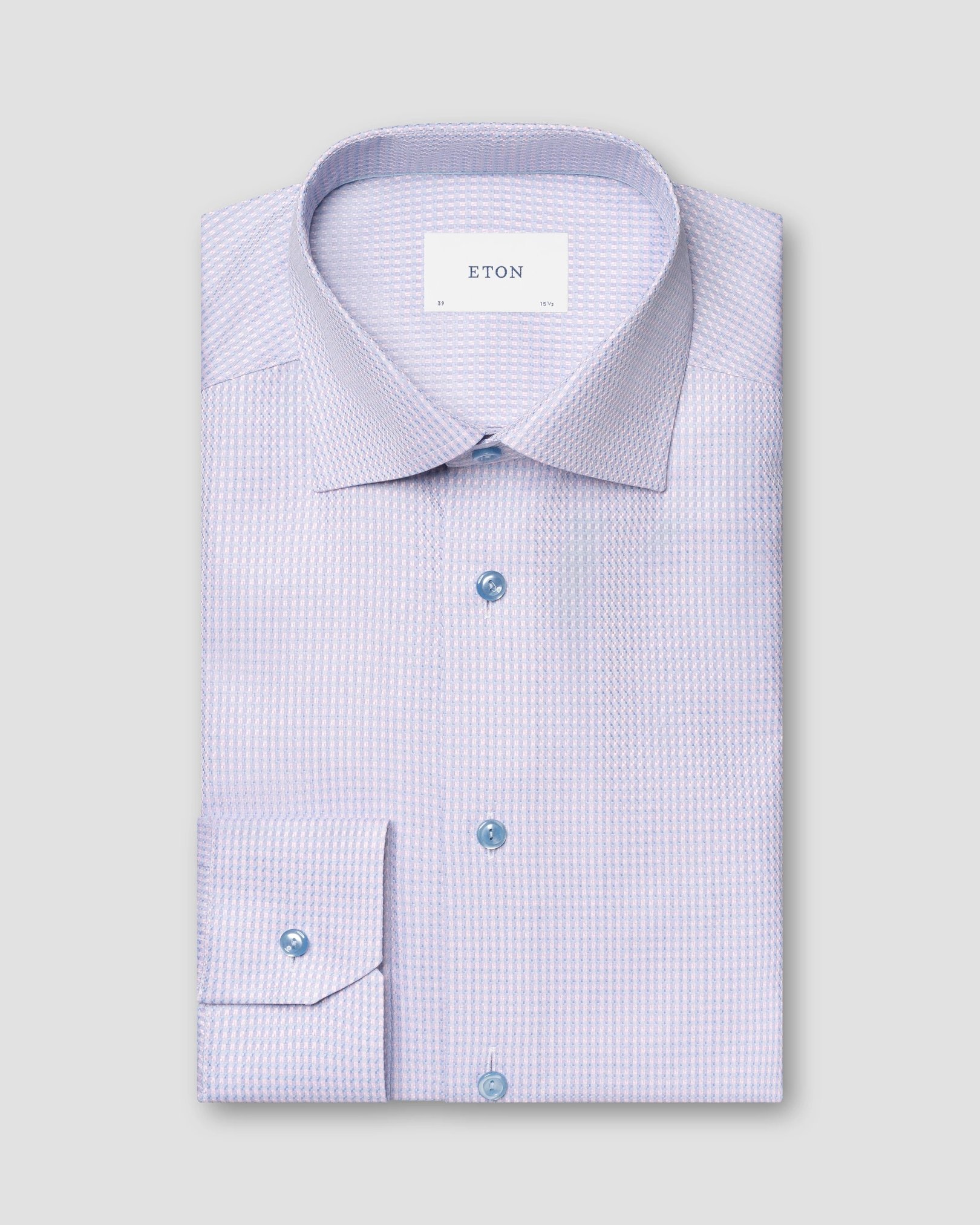 Eton - pink check signature dobby shirt