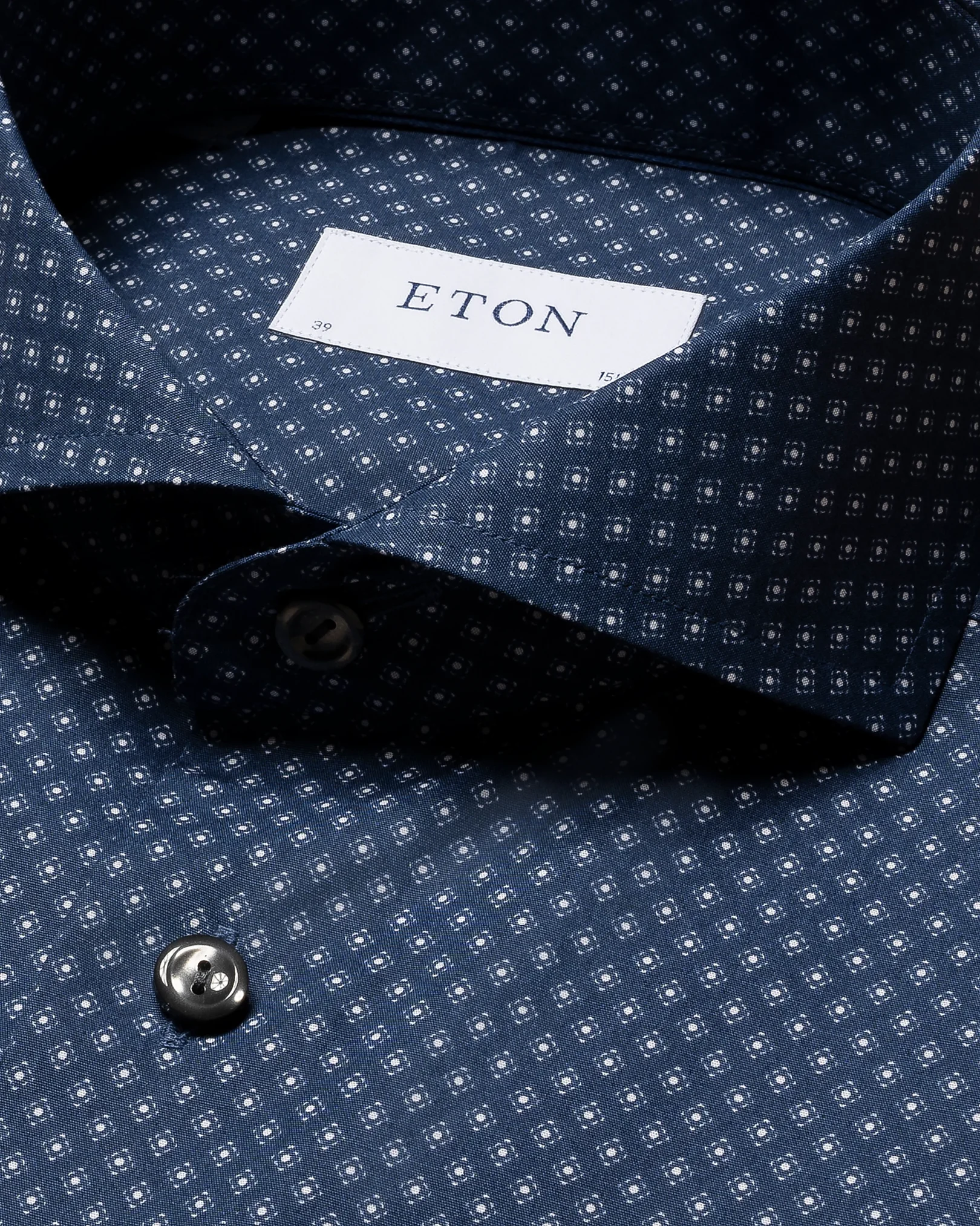 Eton - navy blue poplin cut away ss