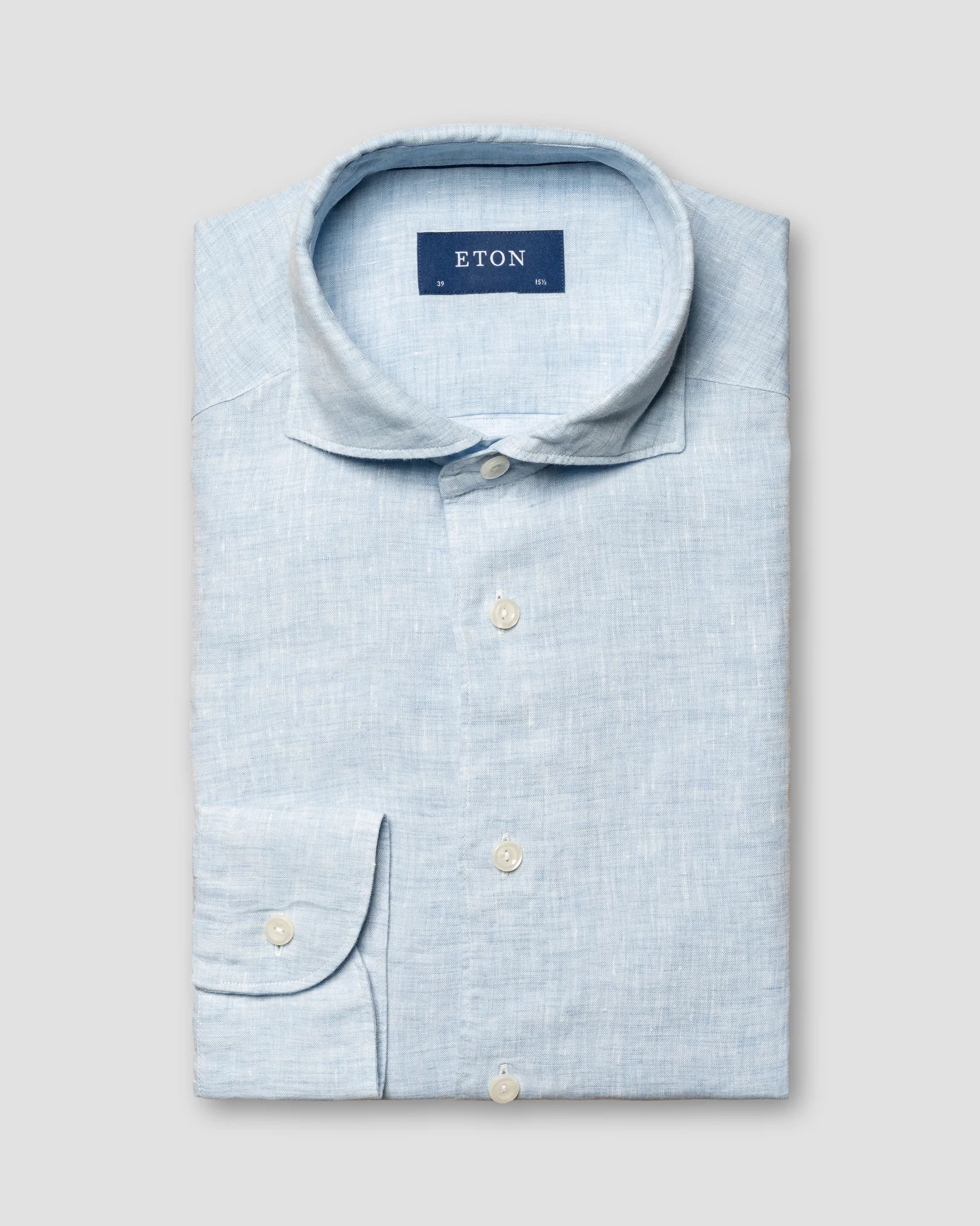 Eton - light blue linen wide spread