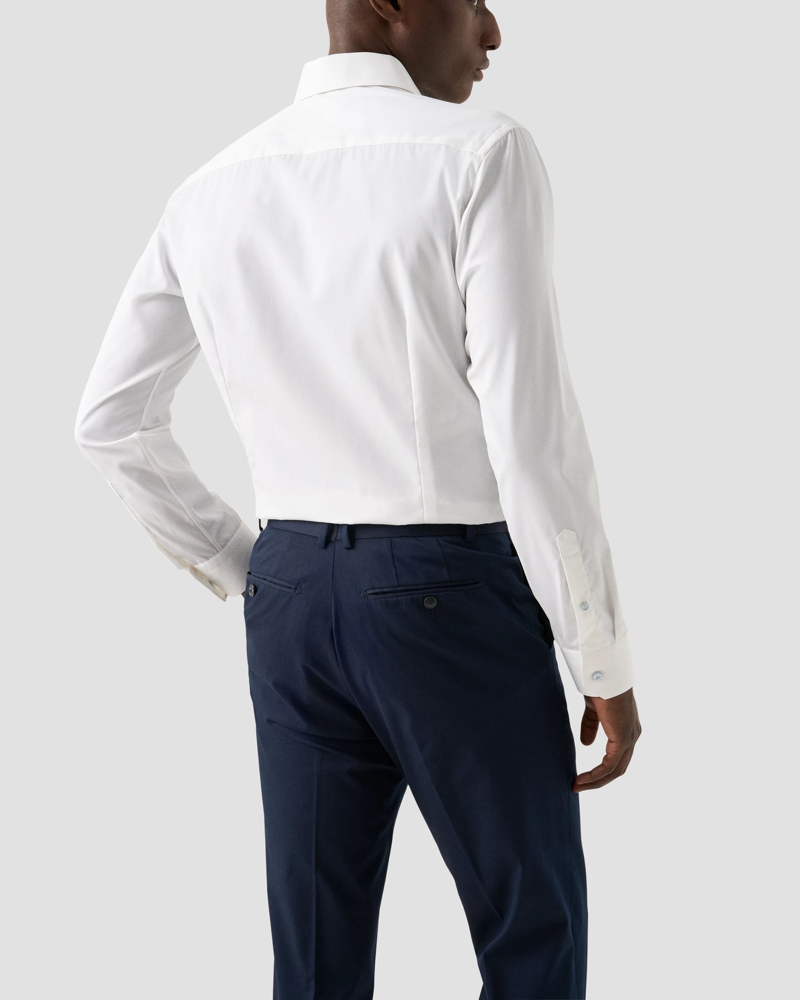 Eton - white solid elevated poplin shirt