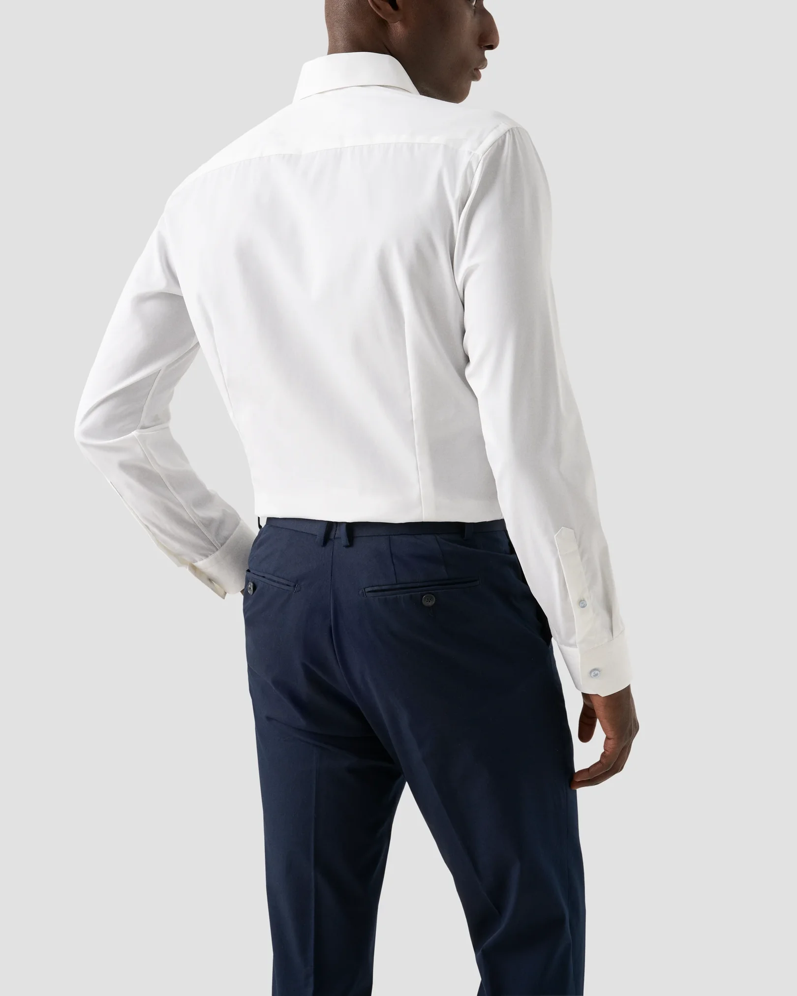 Eton - white solid elevated poplin shirt